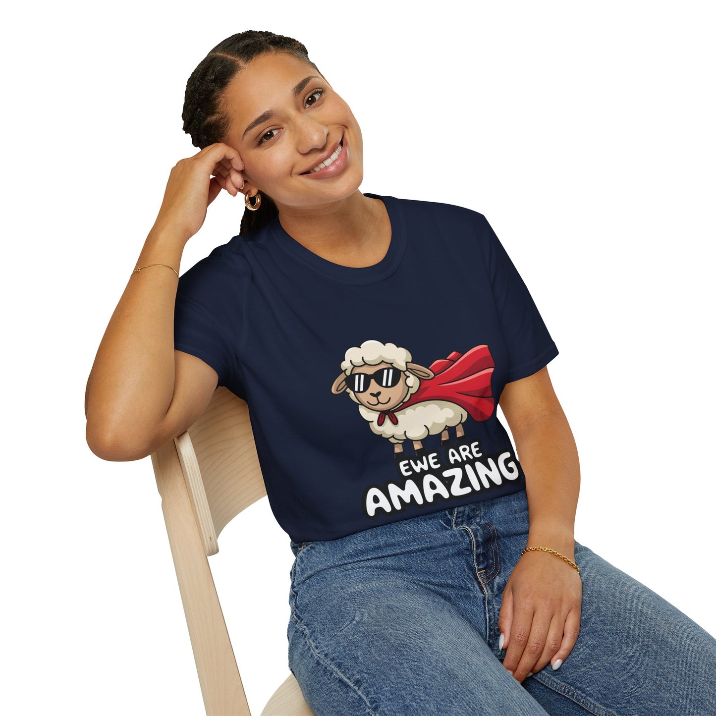 Ewe Are Amazing Funny Sheep Shirt – Cute Animal Pun T-Shirt – Superhero Lamb Graphic Tee for Farmers, Animal Lovers & Gift Giving