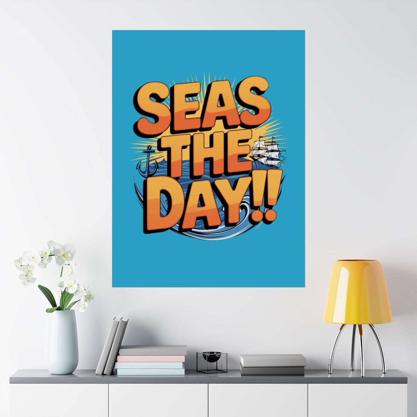 Vertical Poster - Seas The Day Pun Print