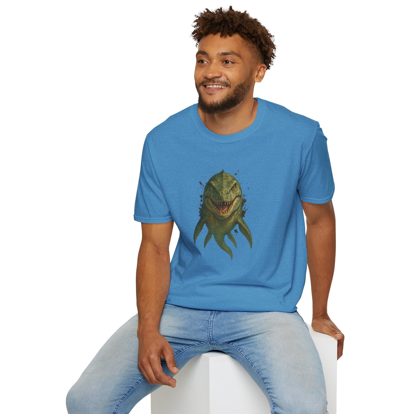 Watercolor Mosasaurus T-Shirt | Prehistoric Sea Dinosaur Tee | Fossil Lover Gift | Unisex Cotton Graphic Shirt Jurassic Tee