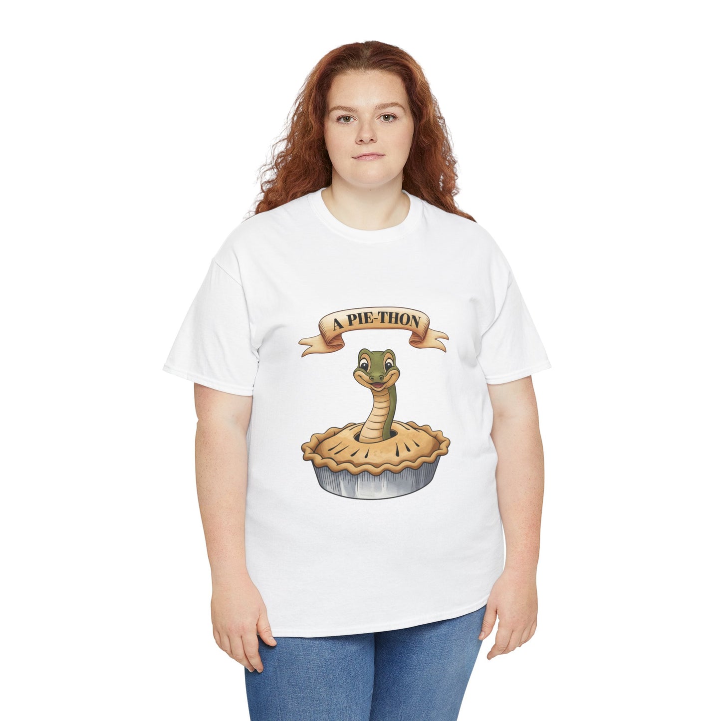 A Pie-Thon Funny Snake Pun Shirt – Cute Animal Joke T-Shirt – Quirky Graphic Tee for Pun Lovers, Reptile Fans, and Unique Gift Ideas