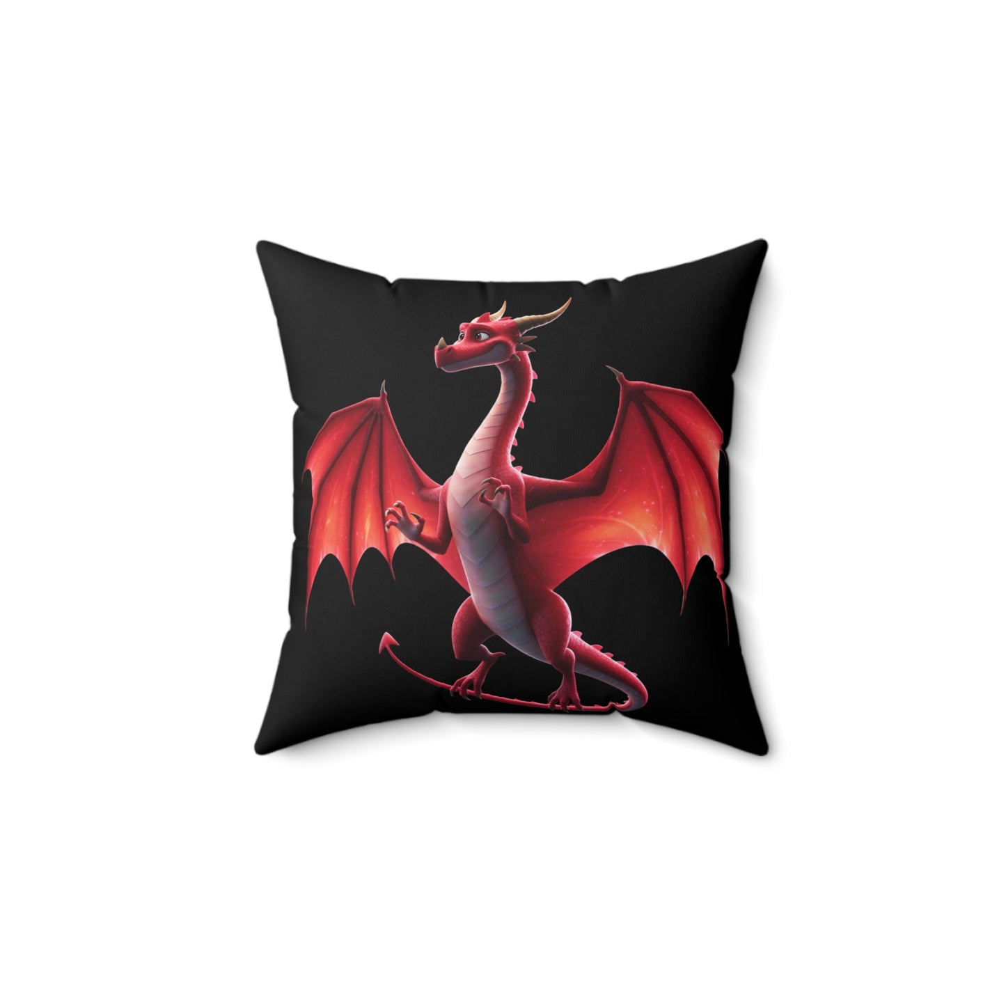 Double-Sided Dragon Pillow - Red & Blue Dragon Art Cushion - Fantasy Gamer Decor Gift for Dragon Lovers, DnD, Kids & Teens Room