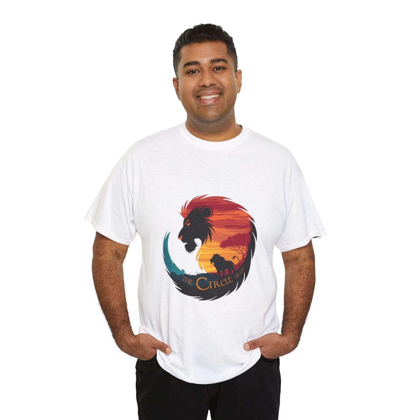 The Circle of Life Lion Shirt – Sunset Safari Wildlife Graphic Tee – Inspirational Nature T-Shirt for Animal Lovers & Adventure Fans