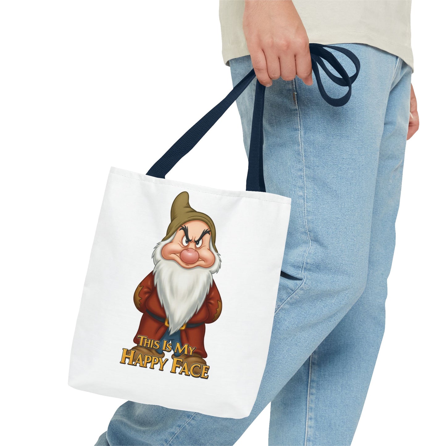 Grumpy Dwarf Tote Bag - "This Is My Happy Face"
