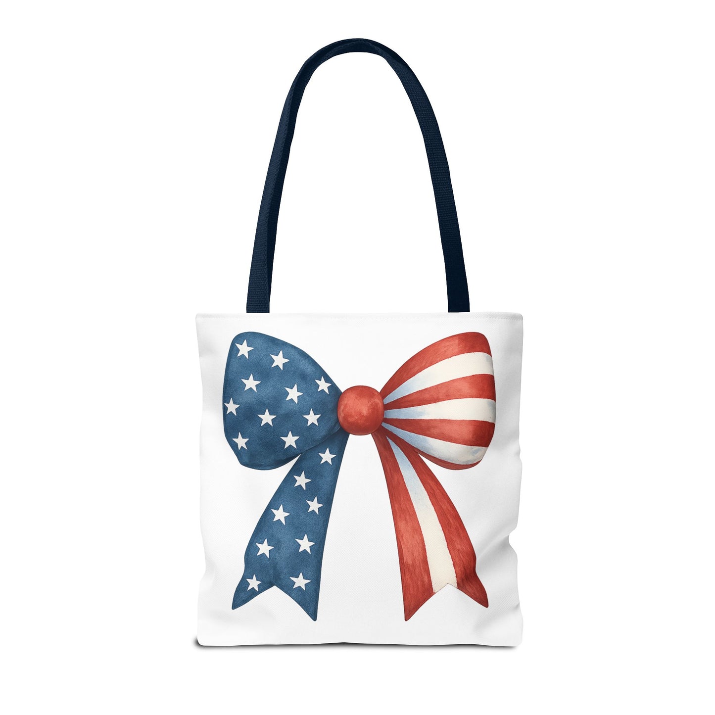 Patriotic Bow Tote Bag | 4th of July Reusable Bag | American Flag Tote | USA Stars Stripes Bag | Independence Day Gift | USA Market Bag