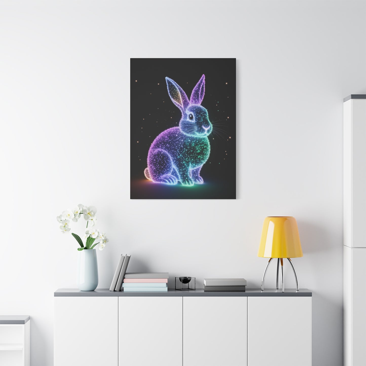 Easter Canvas Bioluminescent Bunny Decor Easter Bunny Art Easter Decor