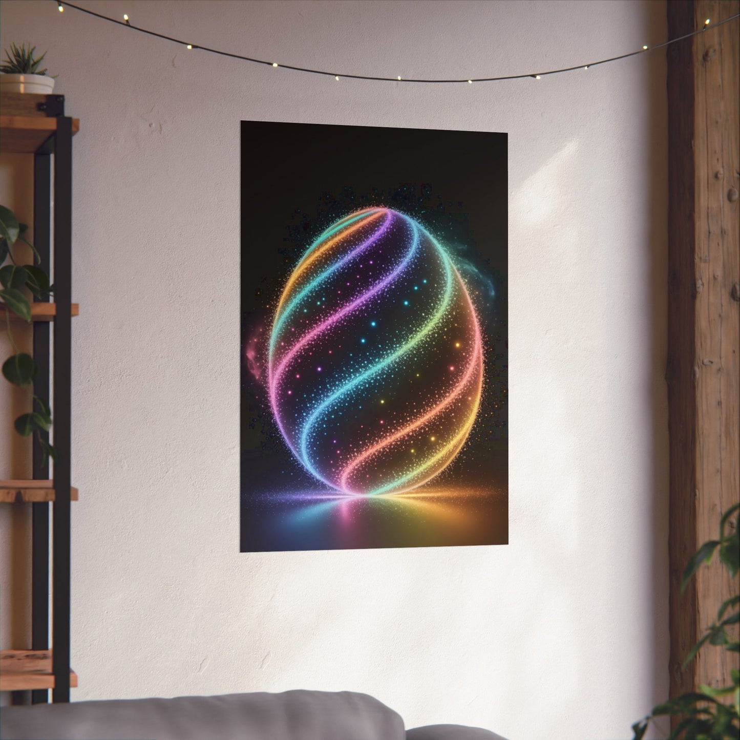 Easter Poster Bioluminescent Easter Egg Wall Art Easter Decor Easter Decoration
