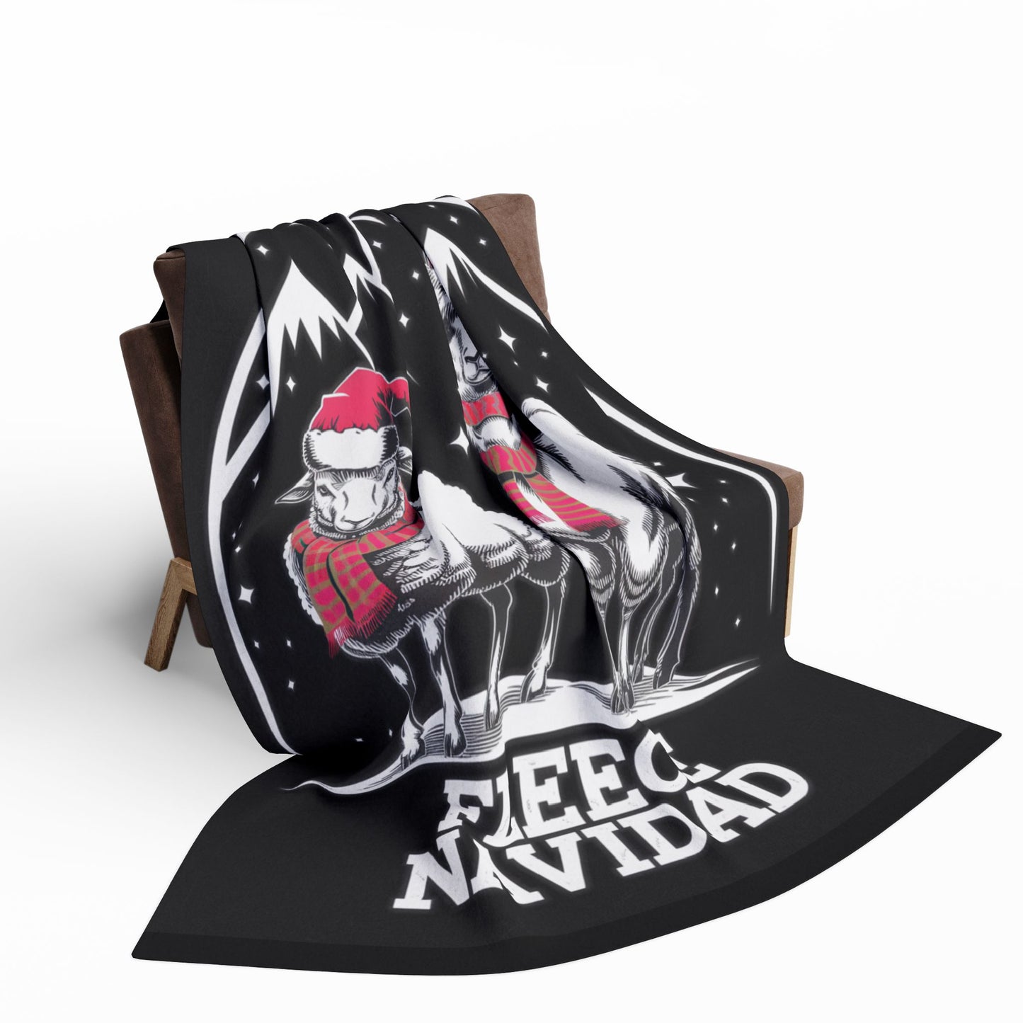 Christmas Arctic Fleece Blanket, Holiday Winter Decor, Fleece Navidad Throw,