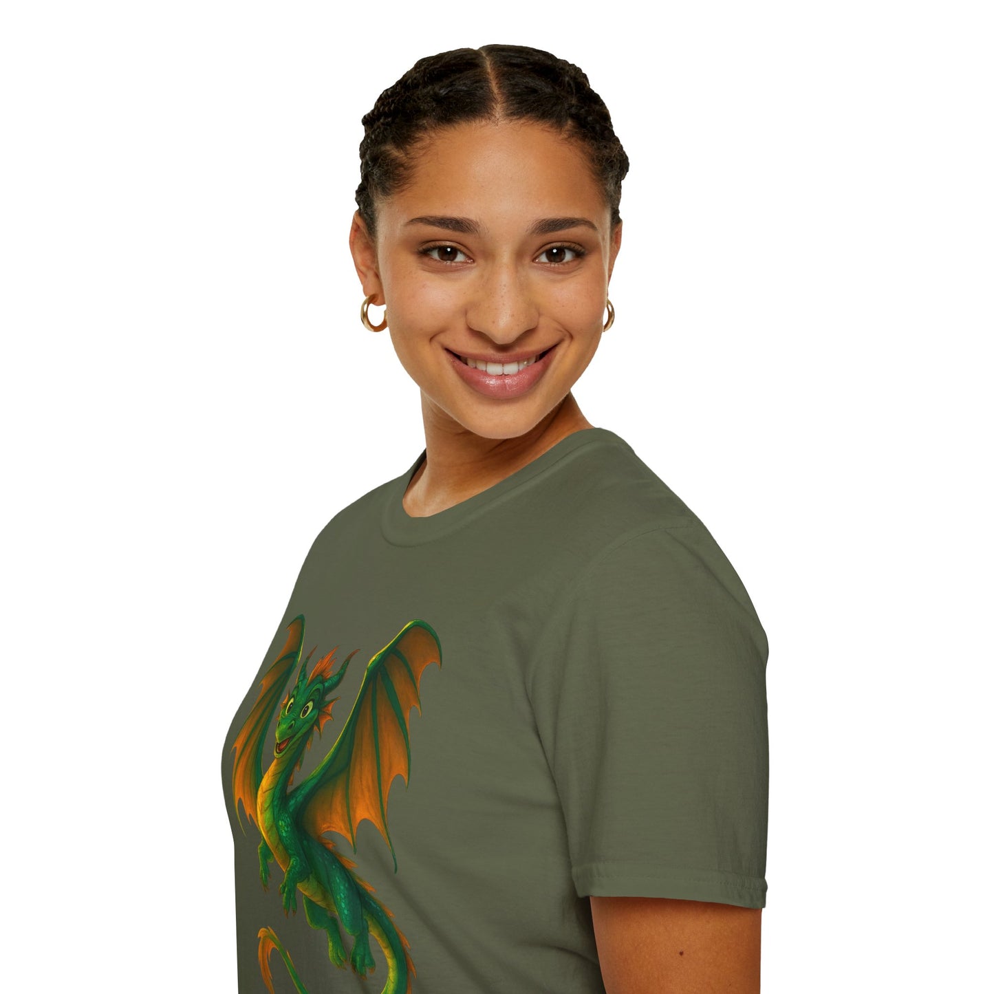Green Dragon Fantasy T-Shirt | Unisex Mythical Creature Tee | DnD Gamer Gift | Cool Dragon Shirt | Magic RPG Nerdy Graphic Tee