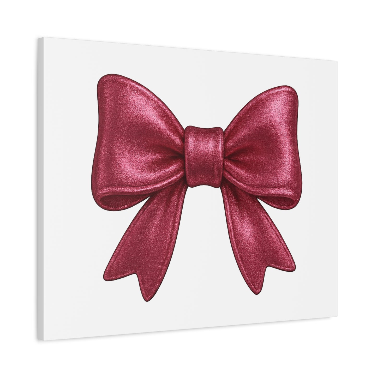 Red Bow Canvas Wall Art – Modern Christmas Decor, Gift for Her, Glam Room Wall Print, Elegant Ribbon Artwork
