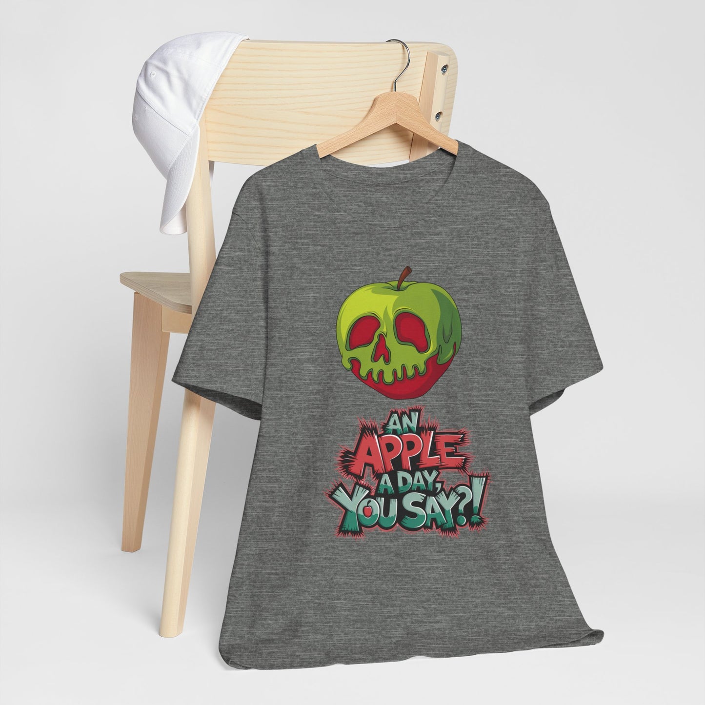 Funny Apple Skull Shirt – An Apple A Day You Say? – Grunge Fruit Tee – Y2K Nostalgia T‑Shirt – Gift for Fruit Lovers