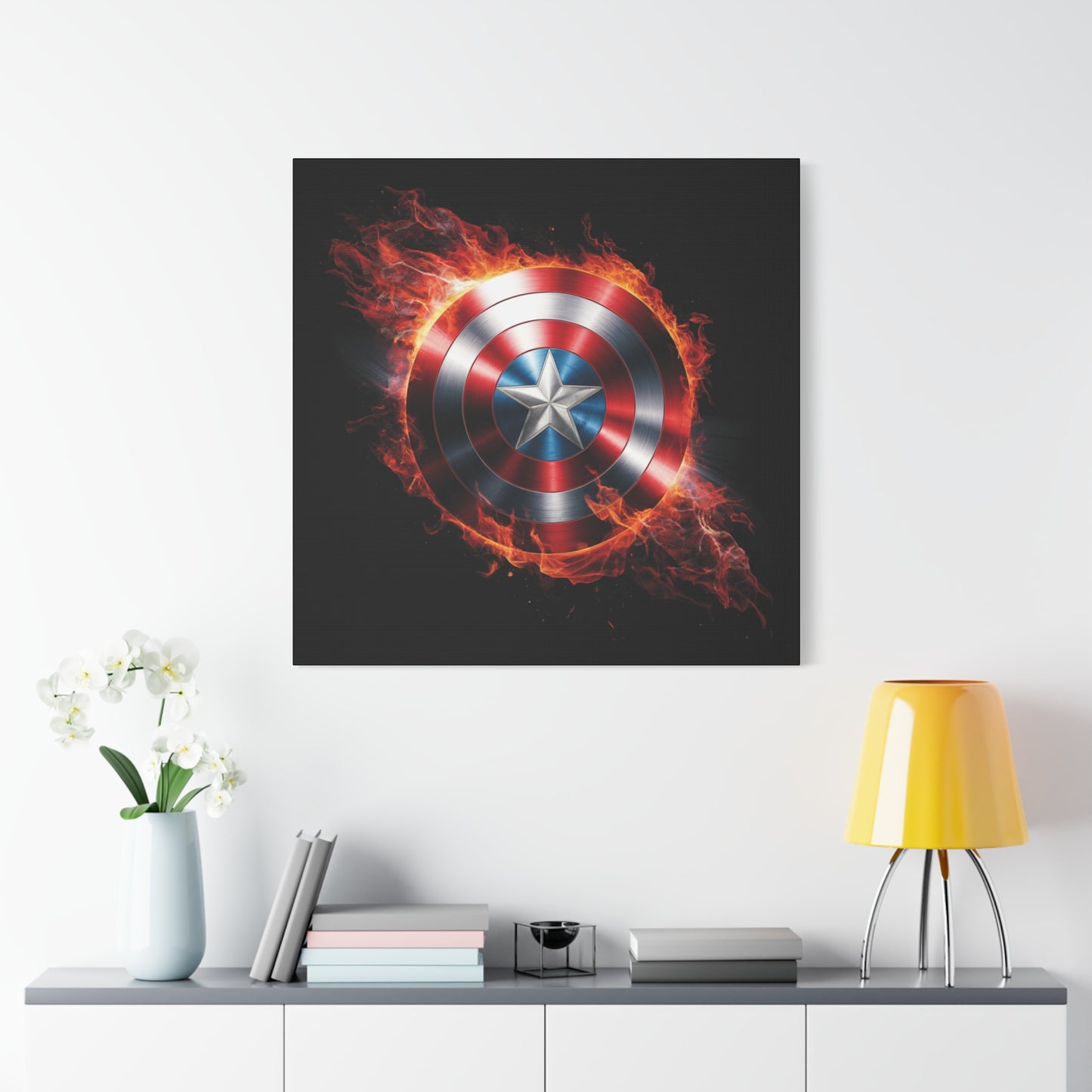Captain America Shield Canvas Art - Stretched Matte Wall Decor