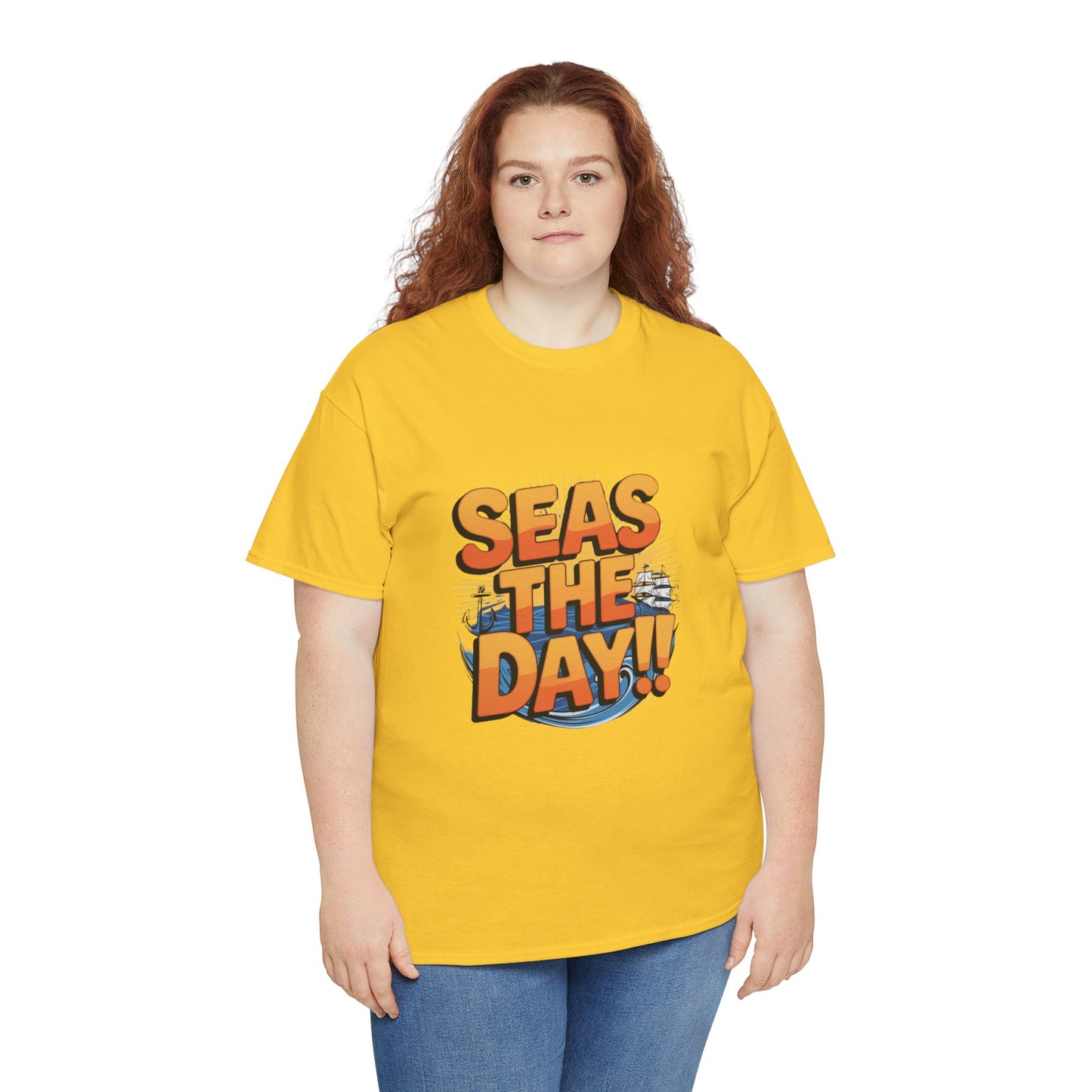 Seas The Day!! Tee • Ocean Pun Graphic Shirt • Comfort Colors Unisex Beachy Vibes • Nautical Aesthetic • Gift for Sea Lovers & Summer Vacays