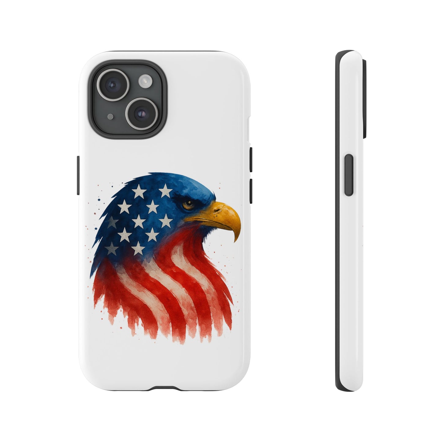 Patriotic Eagle iPhone Case - USA Flag Tough Cover, Dual-Layer Rugged Protection, 4th of July and Veteran Gift