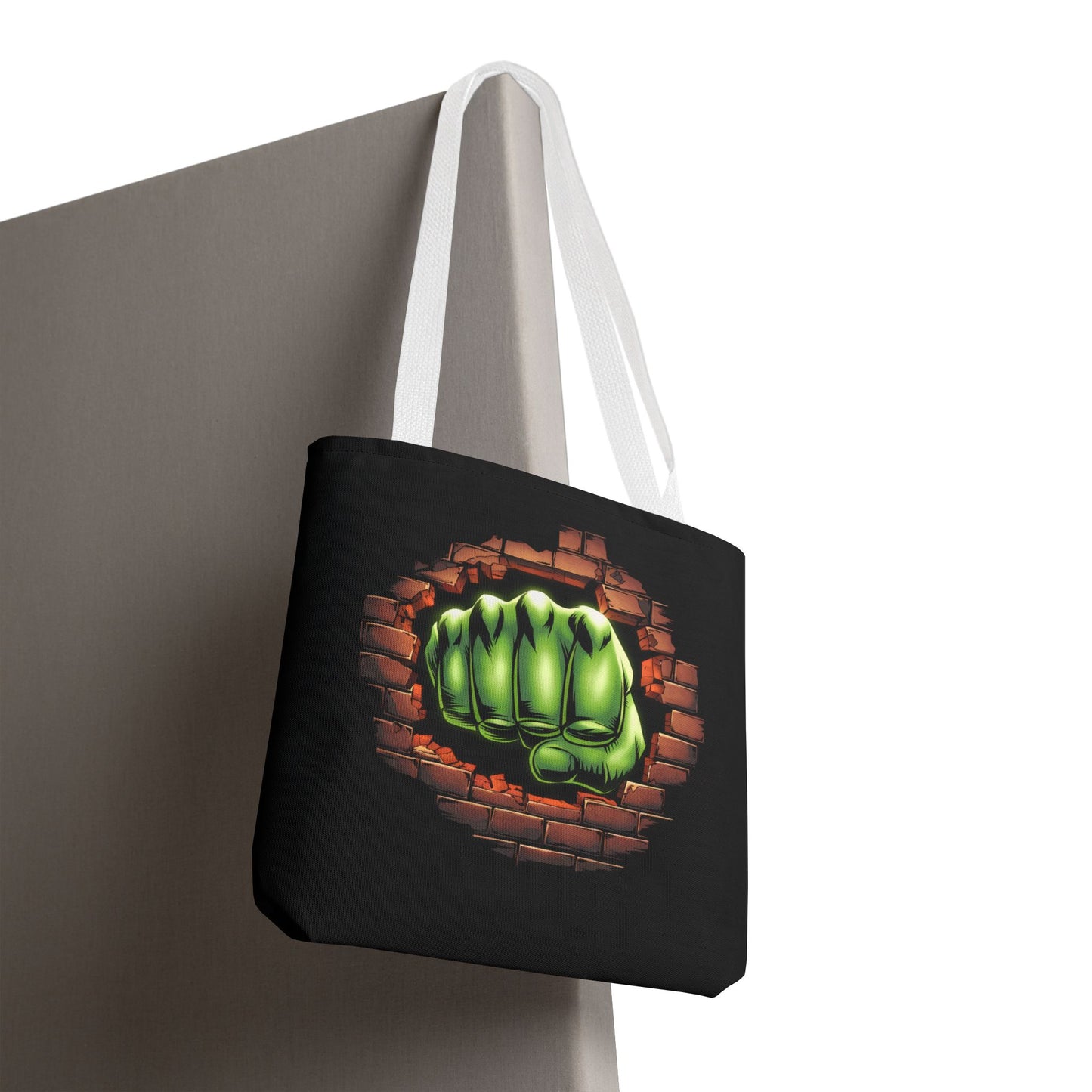 Green Fist Tote Bag, Comic Book Bag, Geeky Gift, Tote for Geeks, Reusable Bag