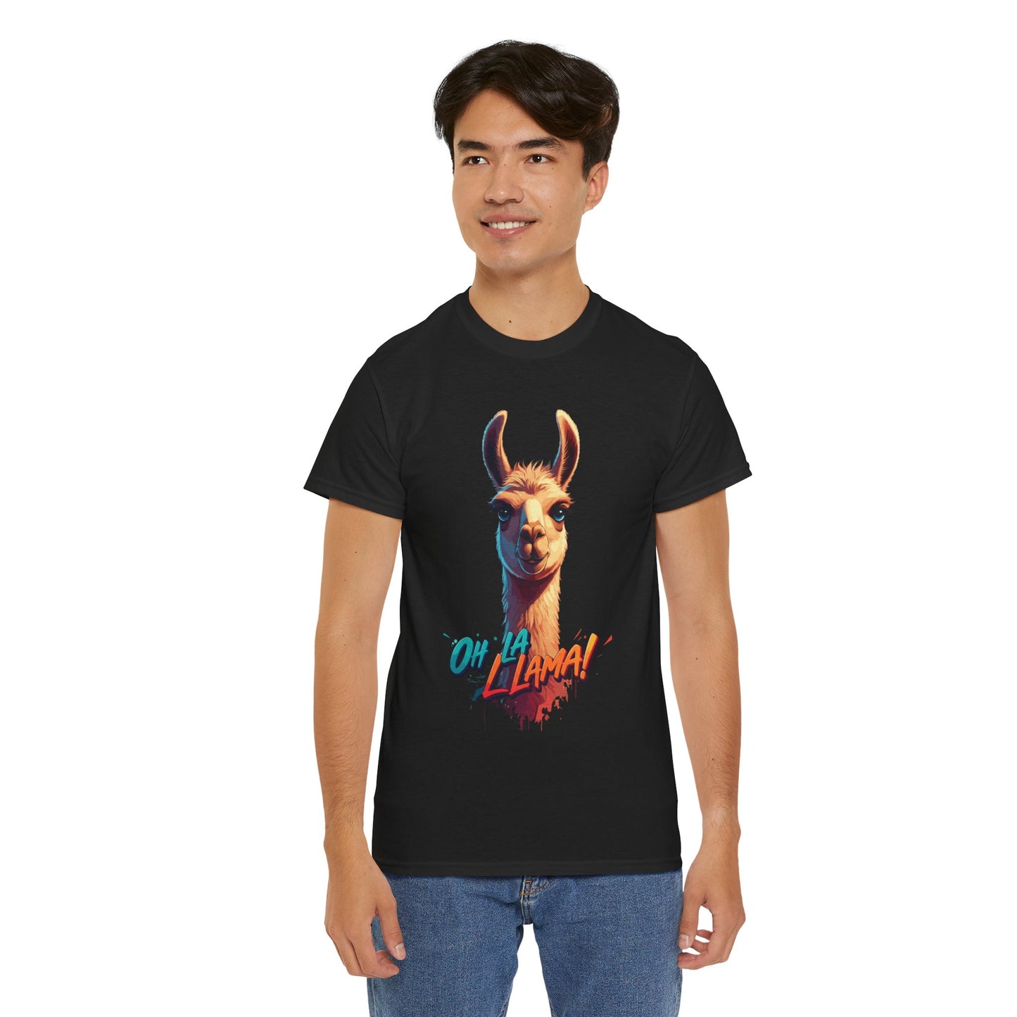 Oh la Llama Graphic Tee | Fun Llama T-Shirt, Cute Animal Lover Shirt, Llama Lover Gift, Quirky Party Tee, Trending Llama Fashion