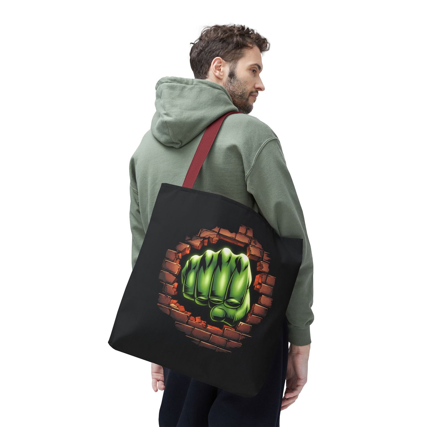 Green Fist Tote Bag, Comic Book Bag, Geeky Gift, Tote for Geeks, Reusable Bag