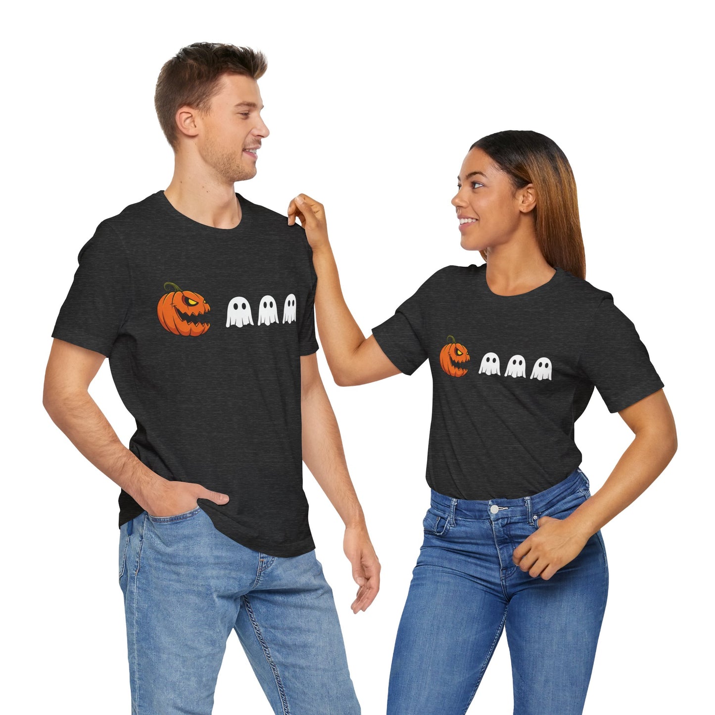 Pumpkin Pac-Man Shirt, Halloween Arcade Tee, Pumpkin Chase Ghosts Tee, Retro Gaming Halloween, Spooky Season Shirt, Vintage Game Pumpkin Top