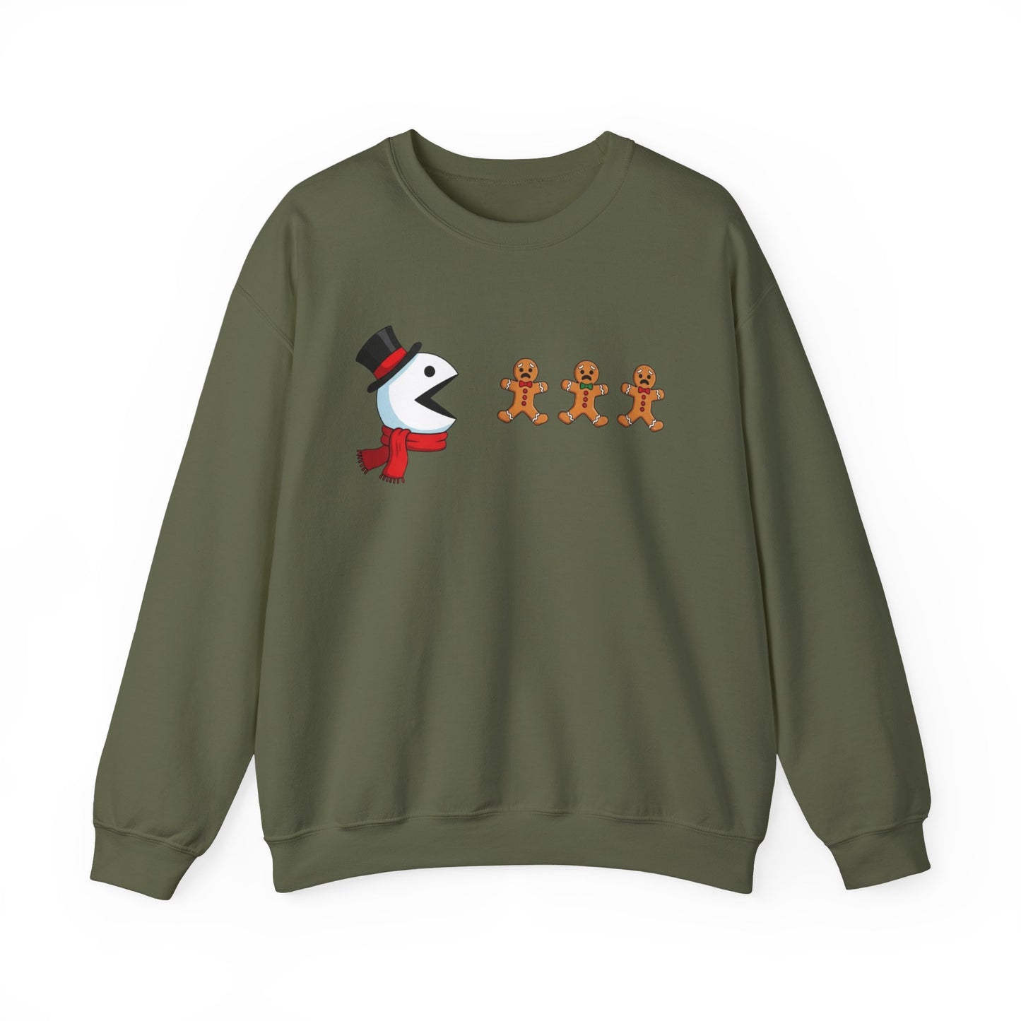 Funny Snowman And Gingerbread Sweatshirt, Cute Christmas Crewneck, Holiday Winter Sweater, Festive Graphic Pullover For Men And Women