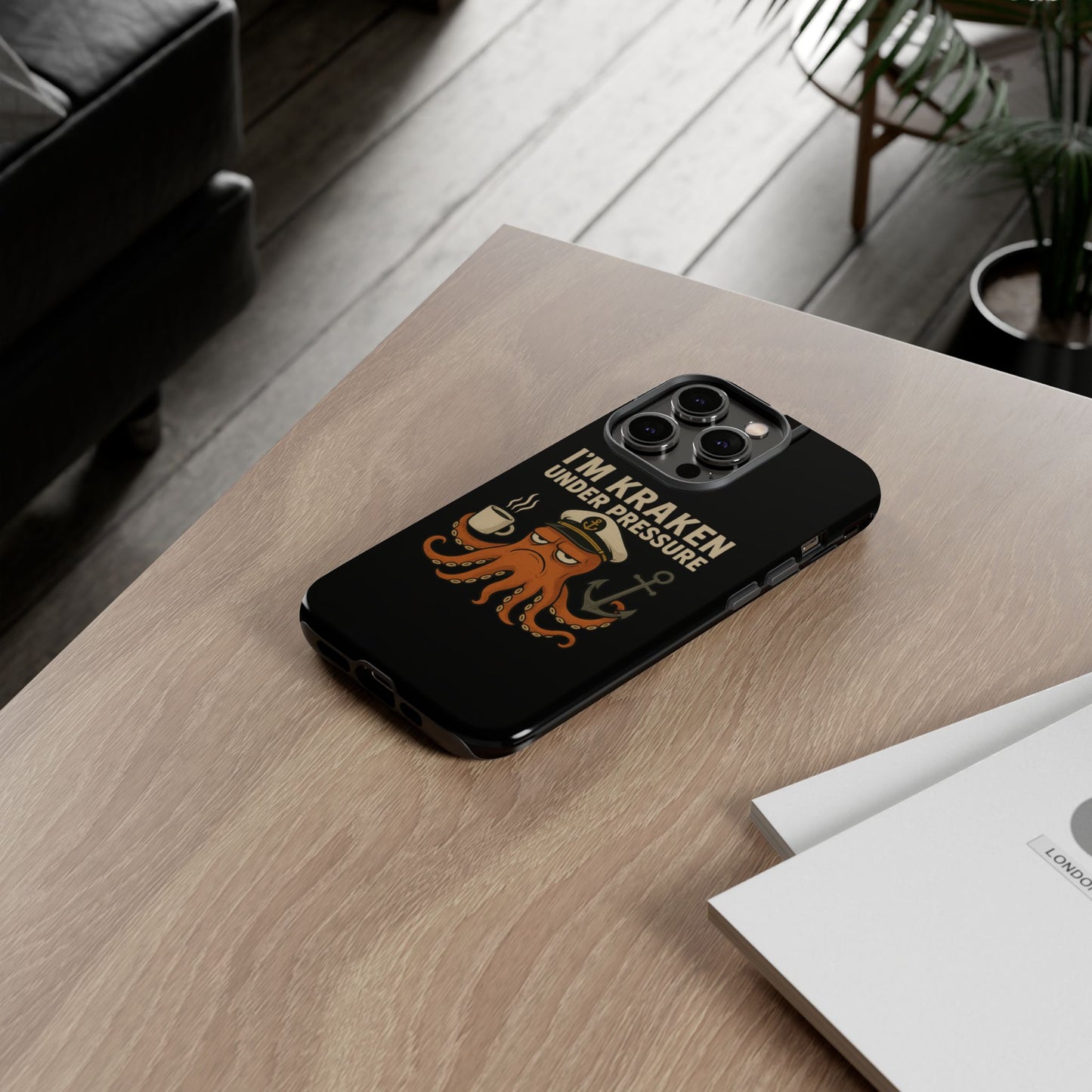 iPhone Case Stressed Octopus 'I'm Kraken Under Pressure' Nautical Phone Case Beach iPhone Case Ocean Themed Case