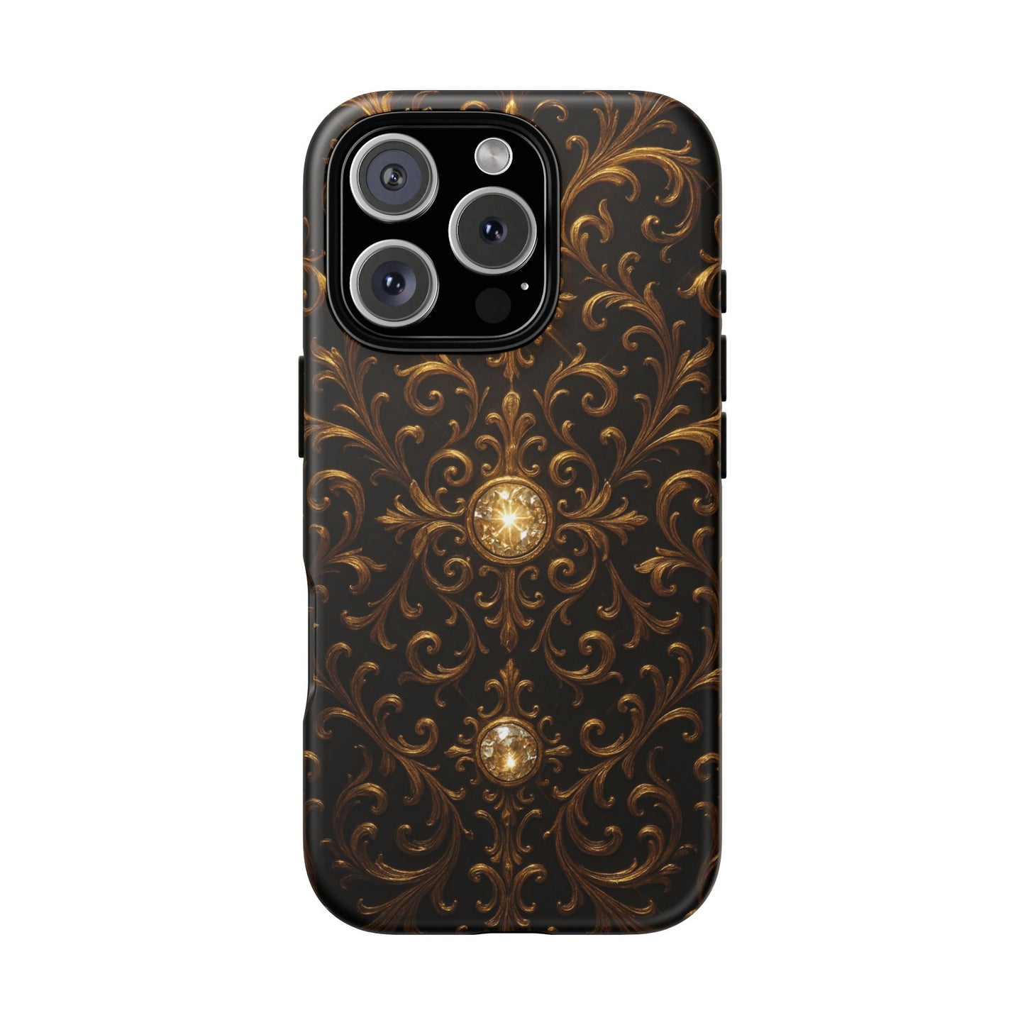 Baroque iPhone Case β Elegant Gold Floral Scroll Design for iPhone 16, 15, 14, 13, Pro Max & More