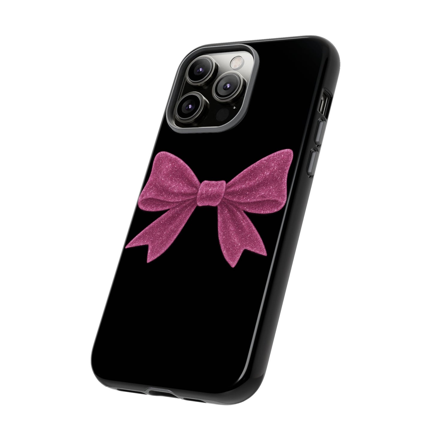 Pink Bow iPhone Case β Coquette Aesthetic Phone Cover β Glitter Soft Girl Tech Accessory β Cute Glossy Pinkcore Case β Gift for Her