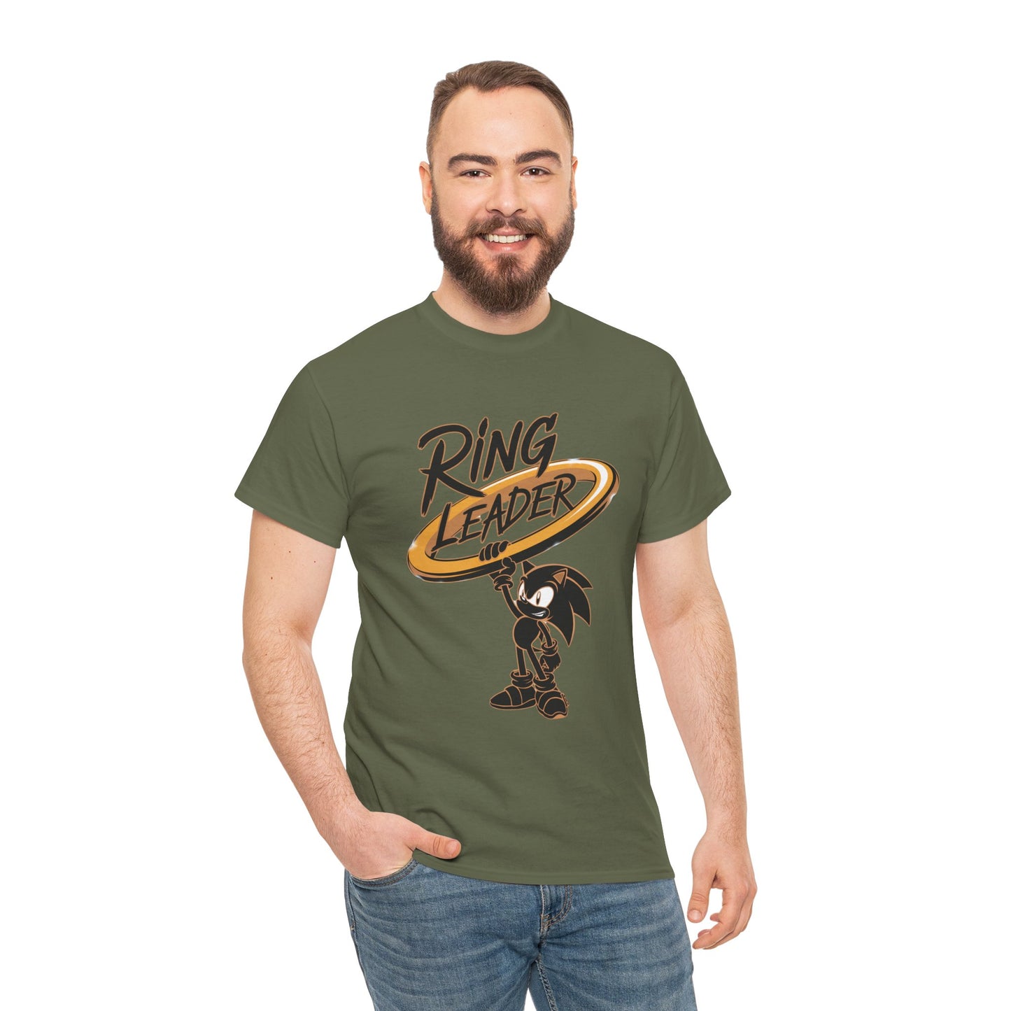 Ring Leader Video Game Shirt – Fast Speed Hero Holding Gold Ring – Retro Gamer Graphic Tee for Arcade, Anime, and Gaming Fans