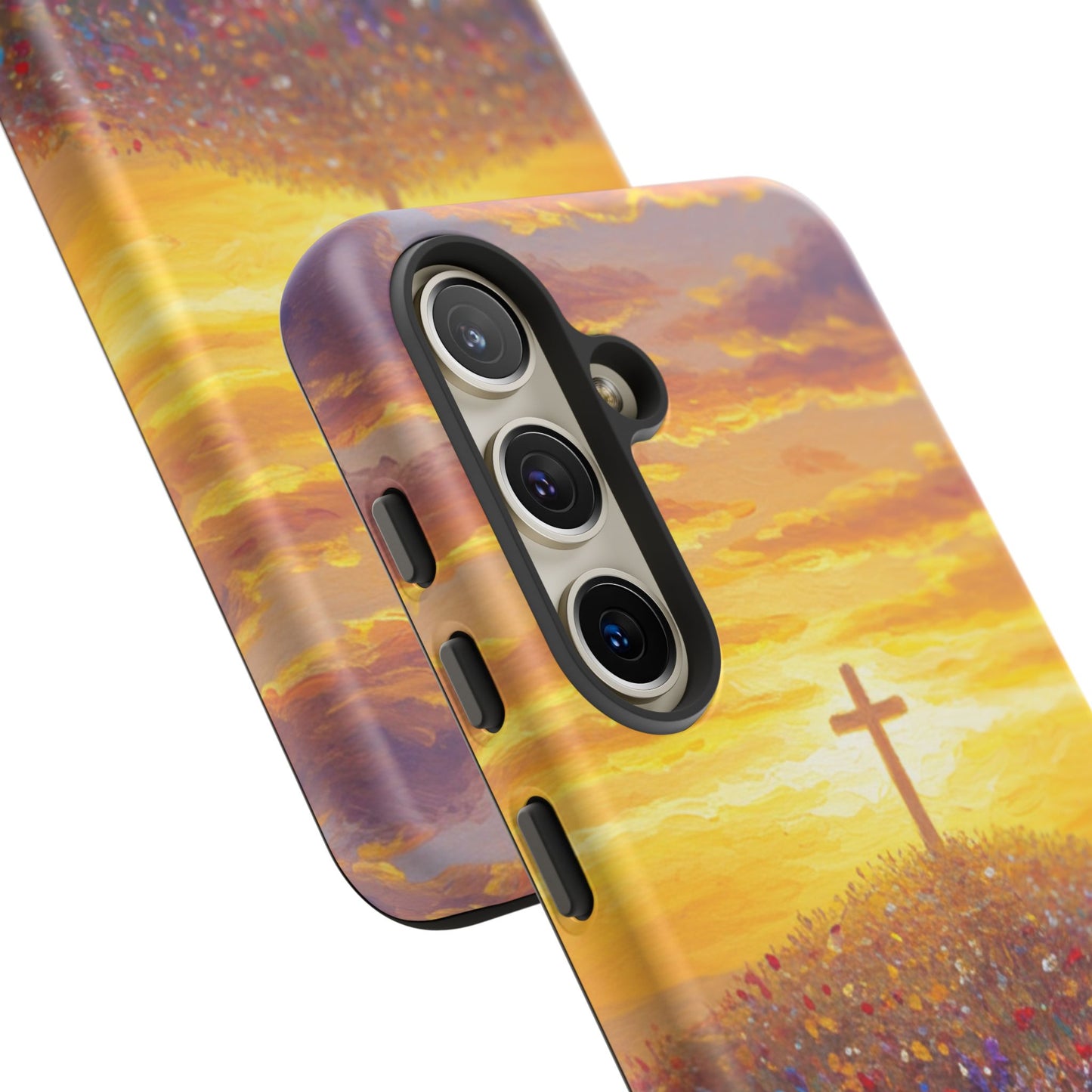 Samsung Phone Case - Monet Style Cross Christian Phone Case Spiritual Case Inspirational Samsung Case