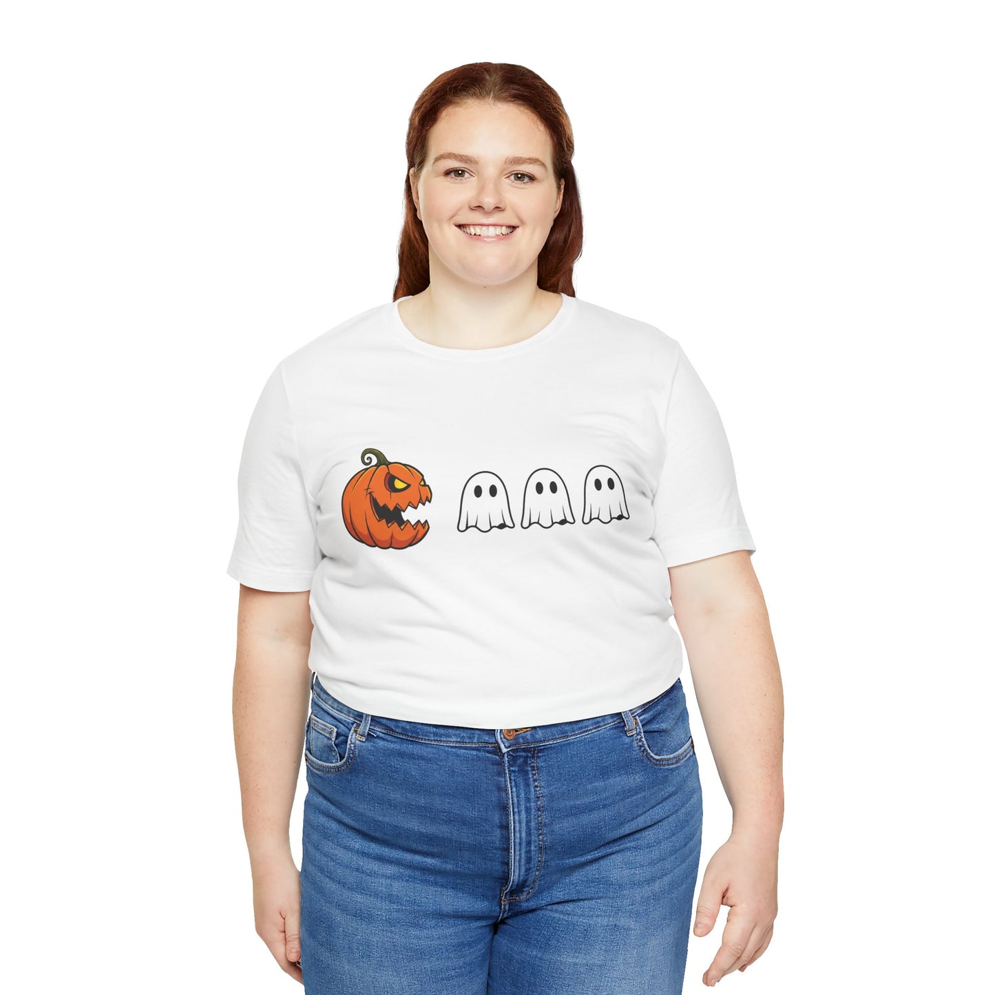 Pumpkin Pac-Man Shirt, Halloween Arcade Tee, Pumpkin Chase Ghosts Tee, Retro Gaming Halloween, Spooky Season Shirt, Vintage Game Pumpkin Top