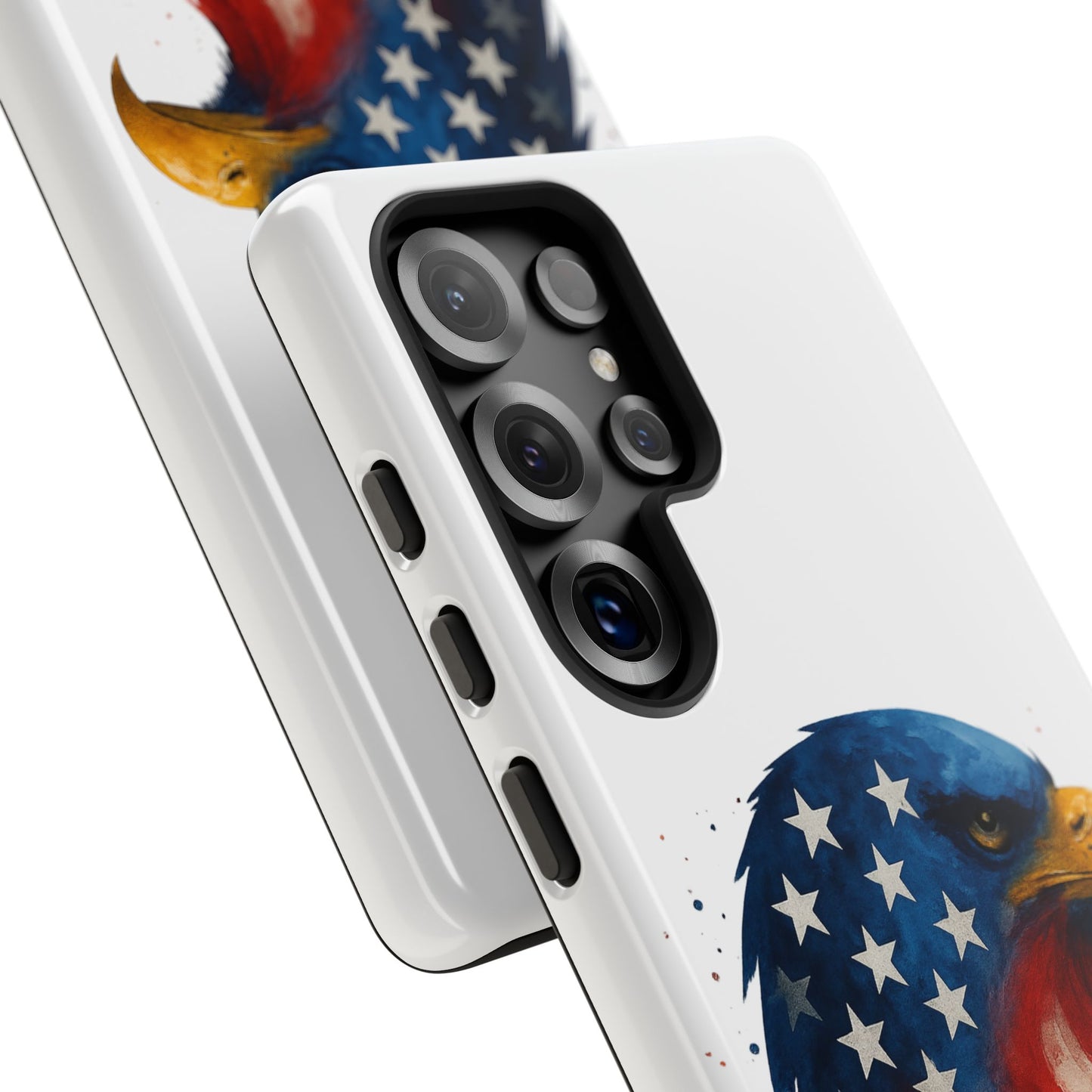 Patriotic Eagle Samsung Case - USA Flag Rugged Tough Cover, Dual-Layer Protection, Veteran and 4th of July Gift Galaxy Series