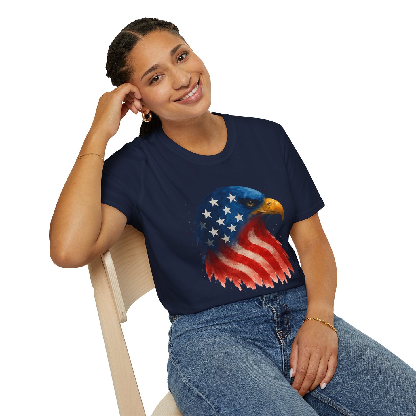 American Flag Eagle Shirt - 4th of July Patriotic Tee - USA Freedom T-Shirt - Independence Day Shirt - Bald Eagle Graphic Tee