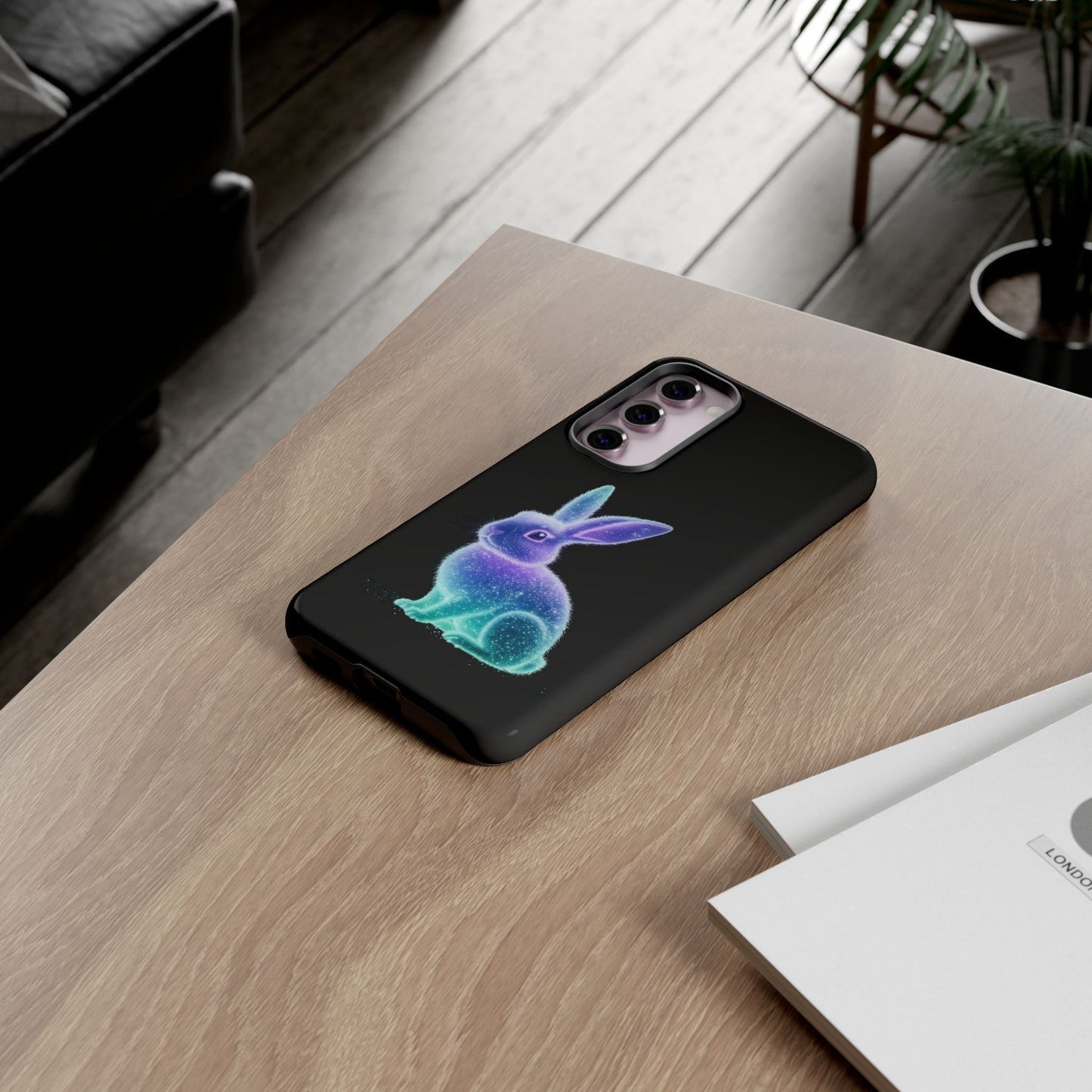 Samsung Case Bioluminescent Easter Bunny Design Easter Phone Case Easter Bunny Samsung Case Easter Accessory
