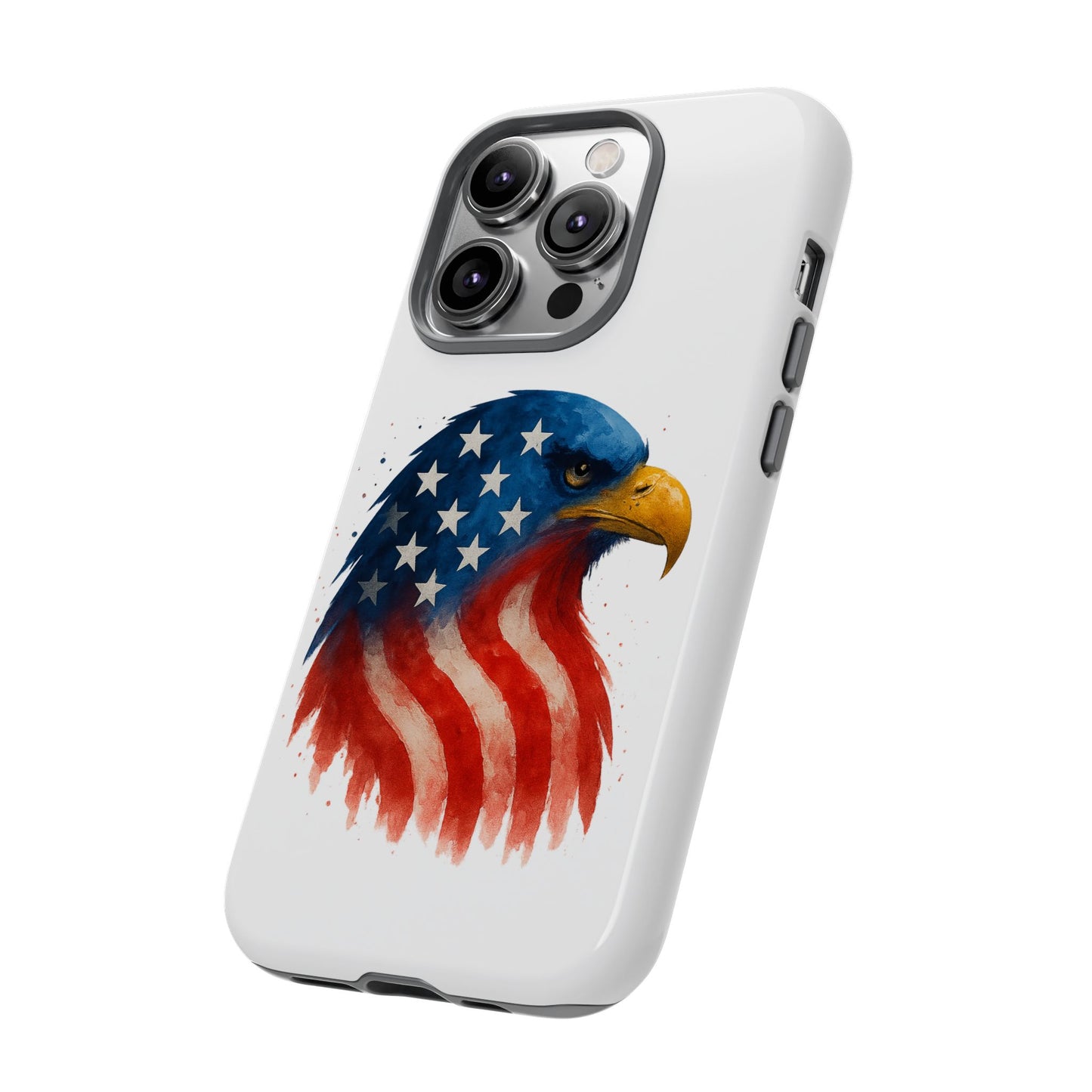Patriotic Eagle iPhone Case - USA Flag Tough Cover, Dual-Layer Rugged Protection, 4th of July and Veteran Gift