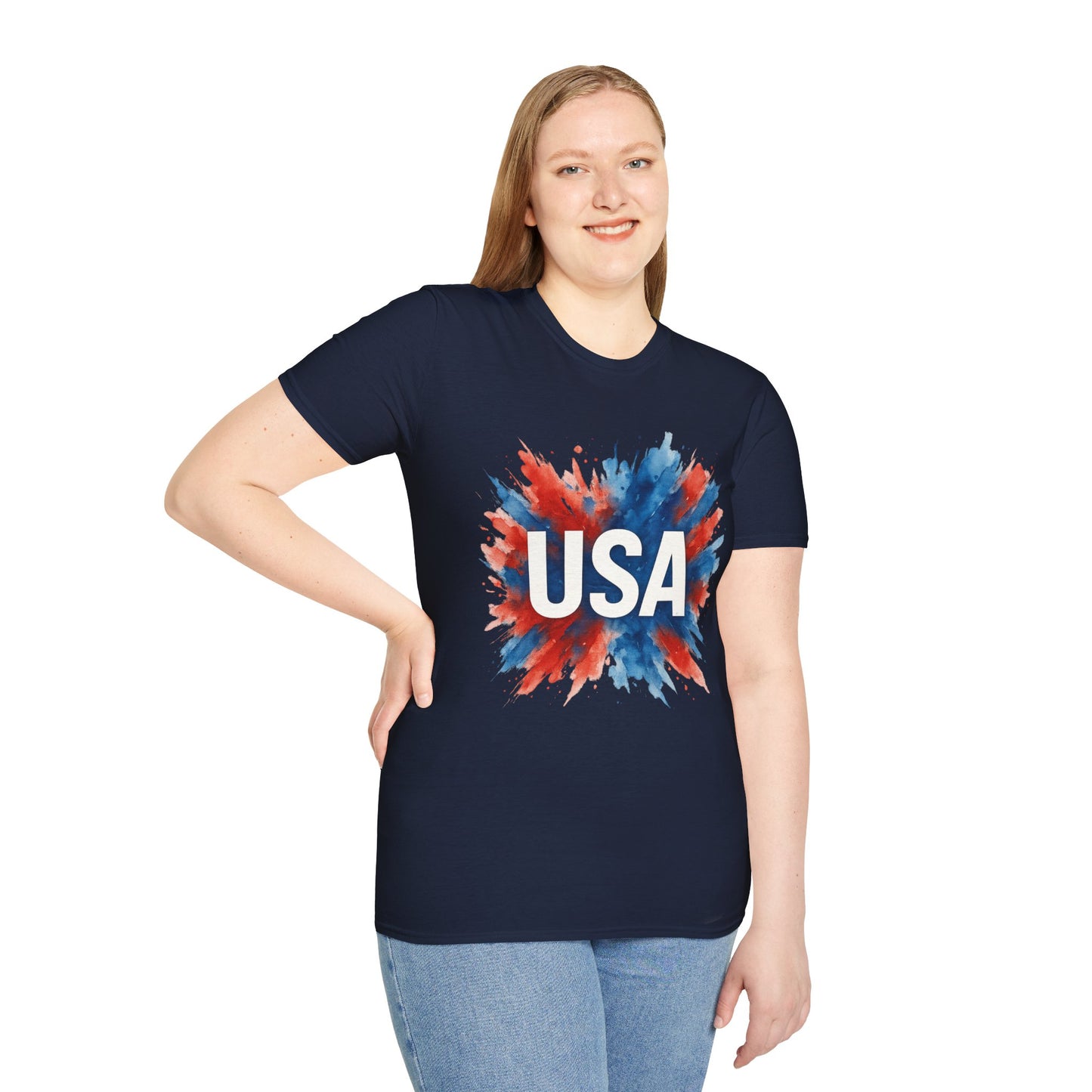 Watercolor USA T-Shirt Unisex | Red White Blue Shirt | Patriotic Graphic Tee | July 4th Shirt | Independence Day Tee | American Flag Shirt