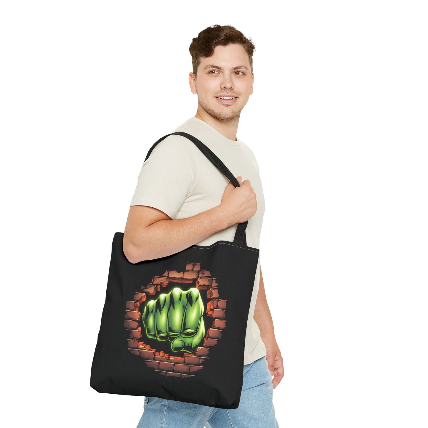Green Fist Tote Bag, Comic Book Bag, Geeky Gift, Tote for Geeks, Reusable Bag