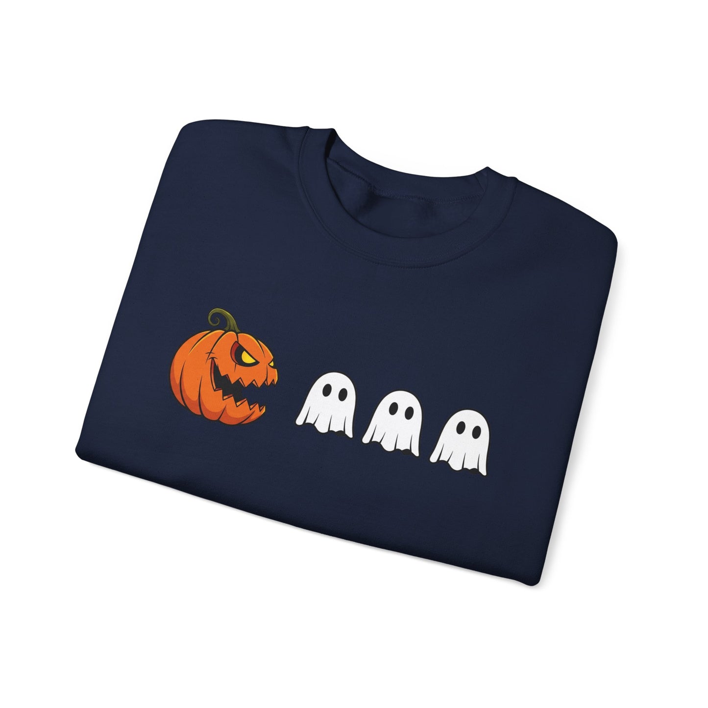 Pumpkin Ghost Sweatshirt, Funny Halloween Crewneck, Spooky Ghost Sweater, Cute Pumpkin Sweatshirt, Fall Outfit, Scary Face Sweatshirt