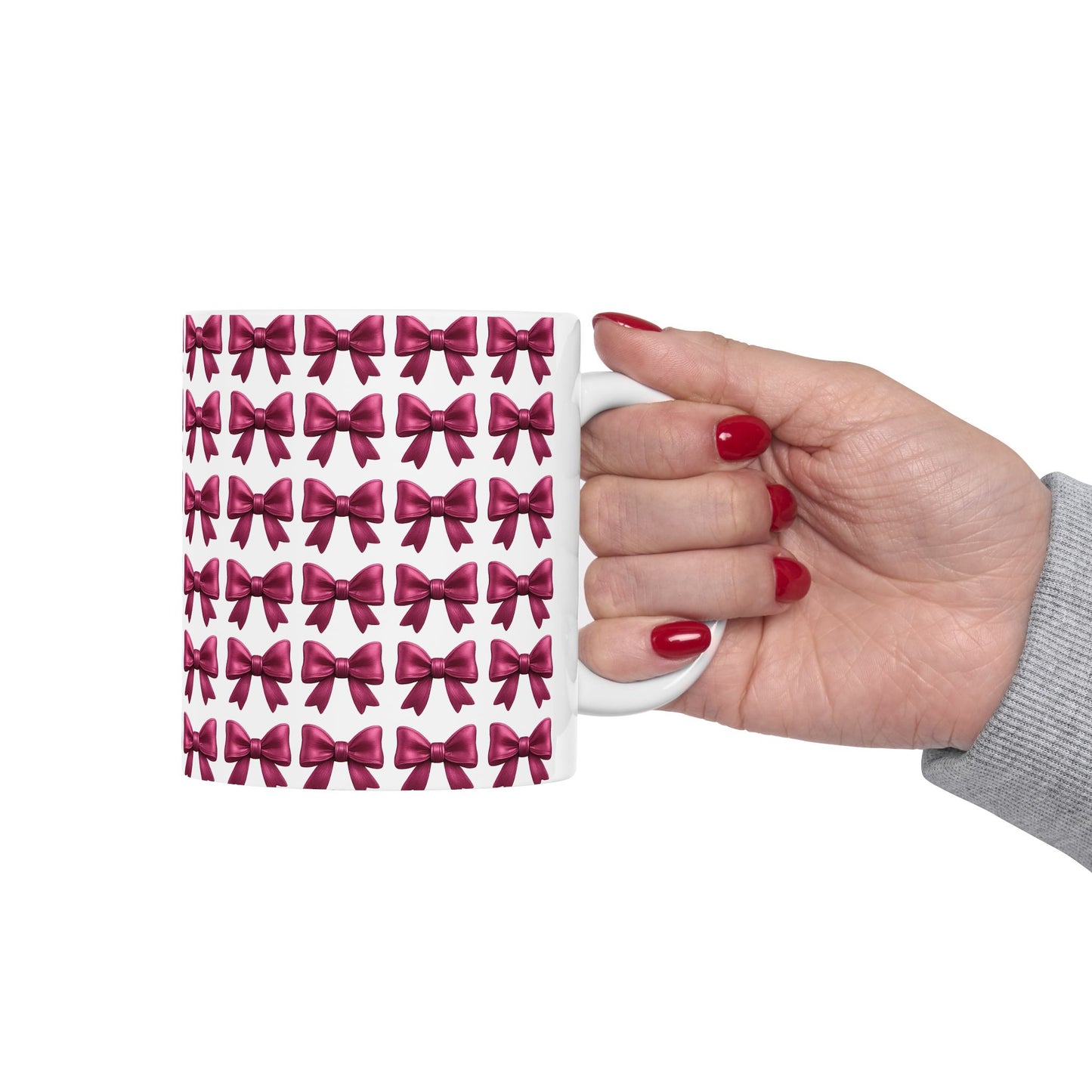 Pink Bow Aesthetic Coffee Mug – Coquette Balletcore Girly Cup, Cute Gift for Friends, Teens, Birthday, Cottagecore & Pink Lovers