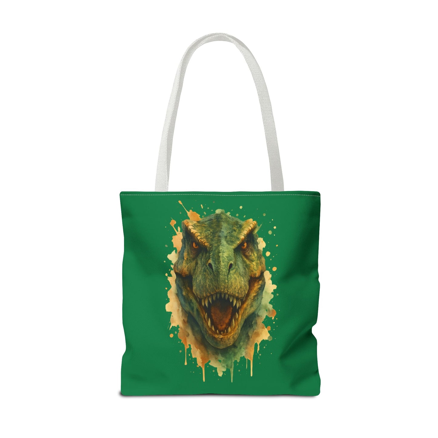 Watercolor T-Rex Tote Bag - Eco Canvas Dino Shopper, Dinosaur Lover Gift, Book Bag, Reusable Grocery Tote - Aesthetic Paleontology Art