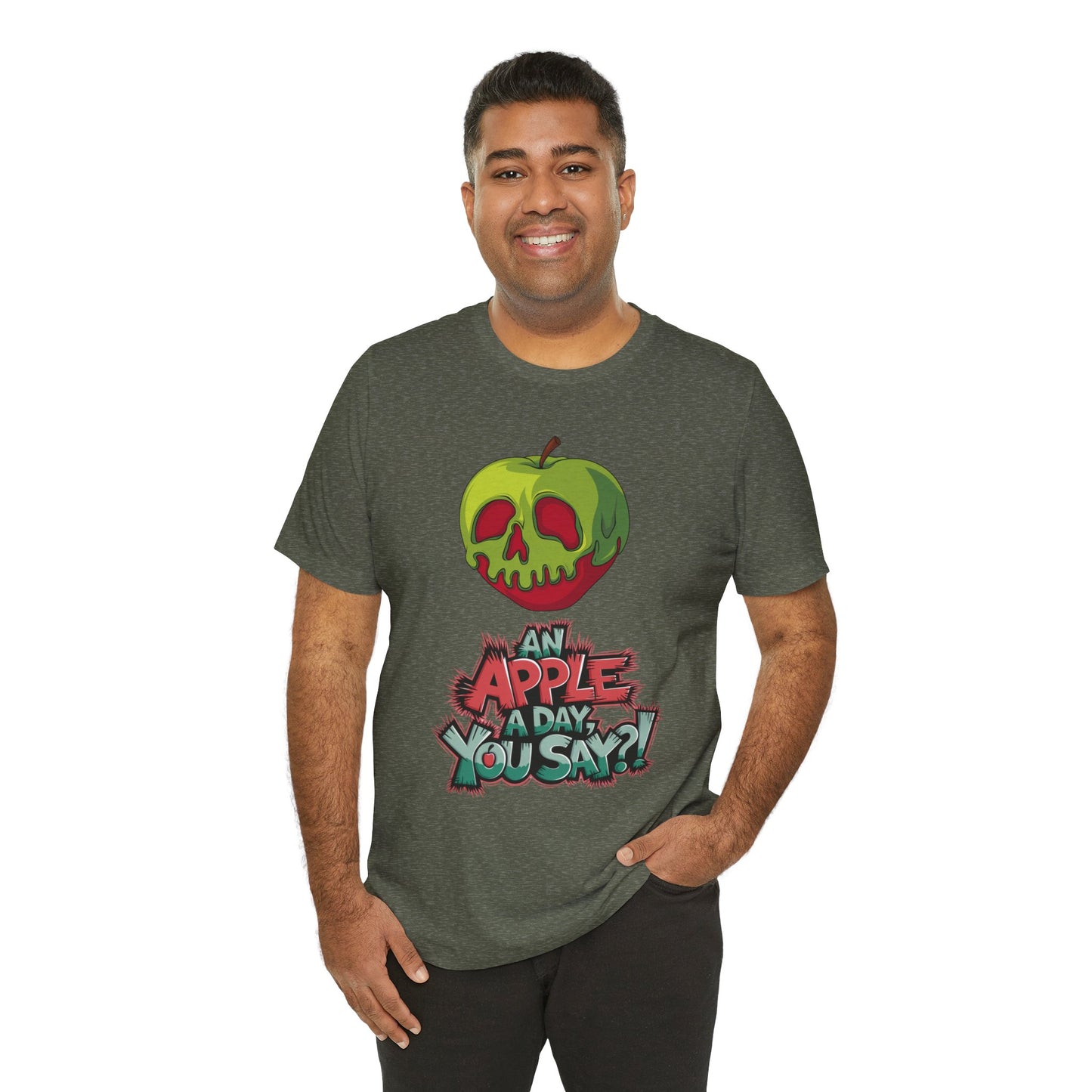 Funny Apple Skull Shirt – An Apple A Day You Say? – Grunge Fruit Tee – Y2K Nostalgia T‑Shirt – Gift for Fruit Lovers
