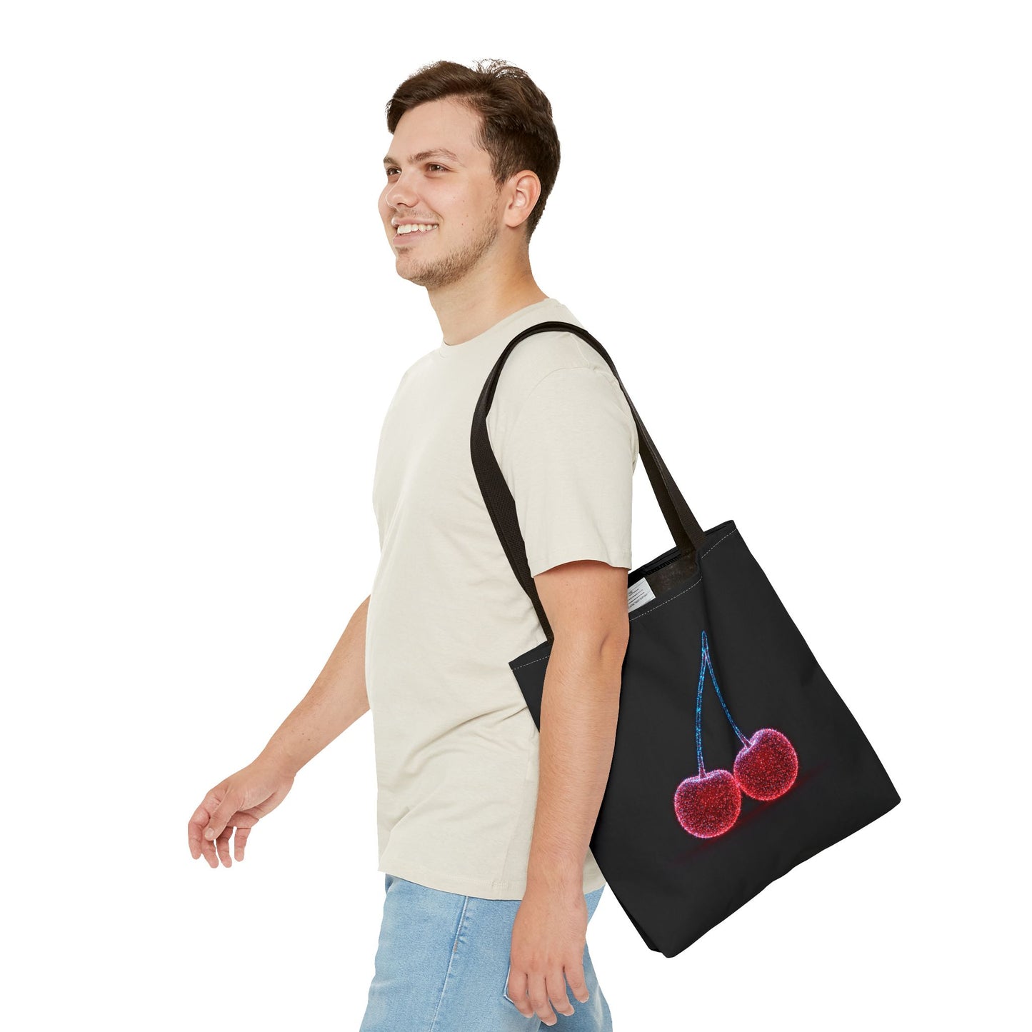 Sparkling Cherry Tote Bag Reusable Bag Shopping Bag Cherry Bag Reusable Tote