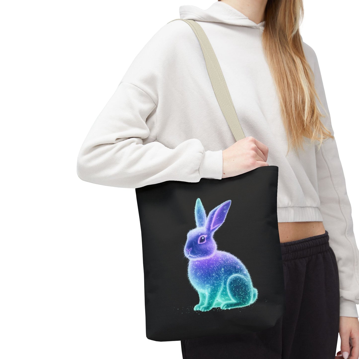 Bioluminescent Easter Bunny Tote Bag Easter Bag Easter Tote Reusable Shopping Bag