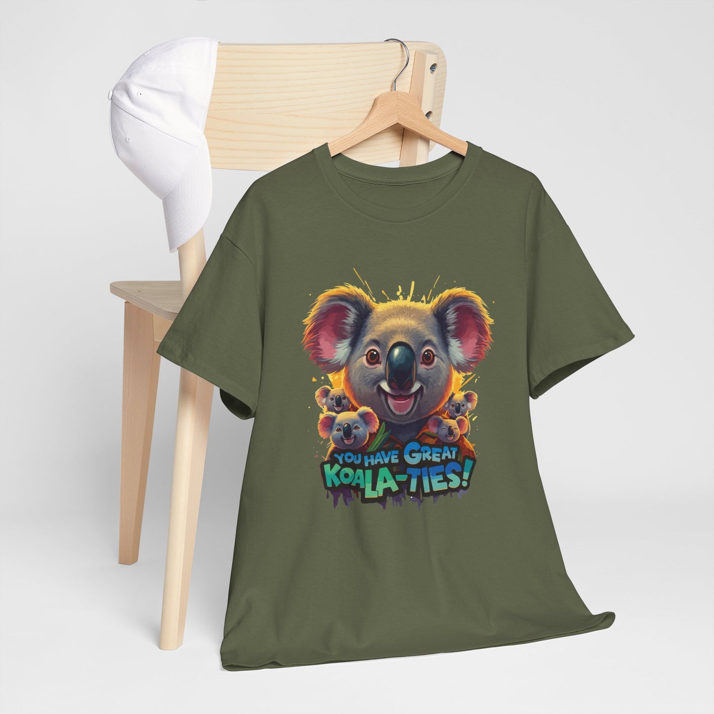 You Have Great Koala‑ties Tee – Cute Koala Pun T‑Shirt, Animal Lover Gift, Funny Wildlife Graphic, Unisex Casual Tee
