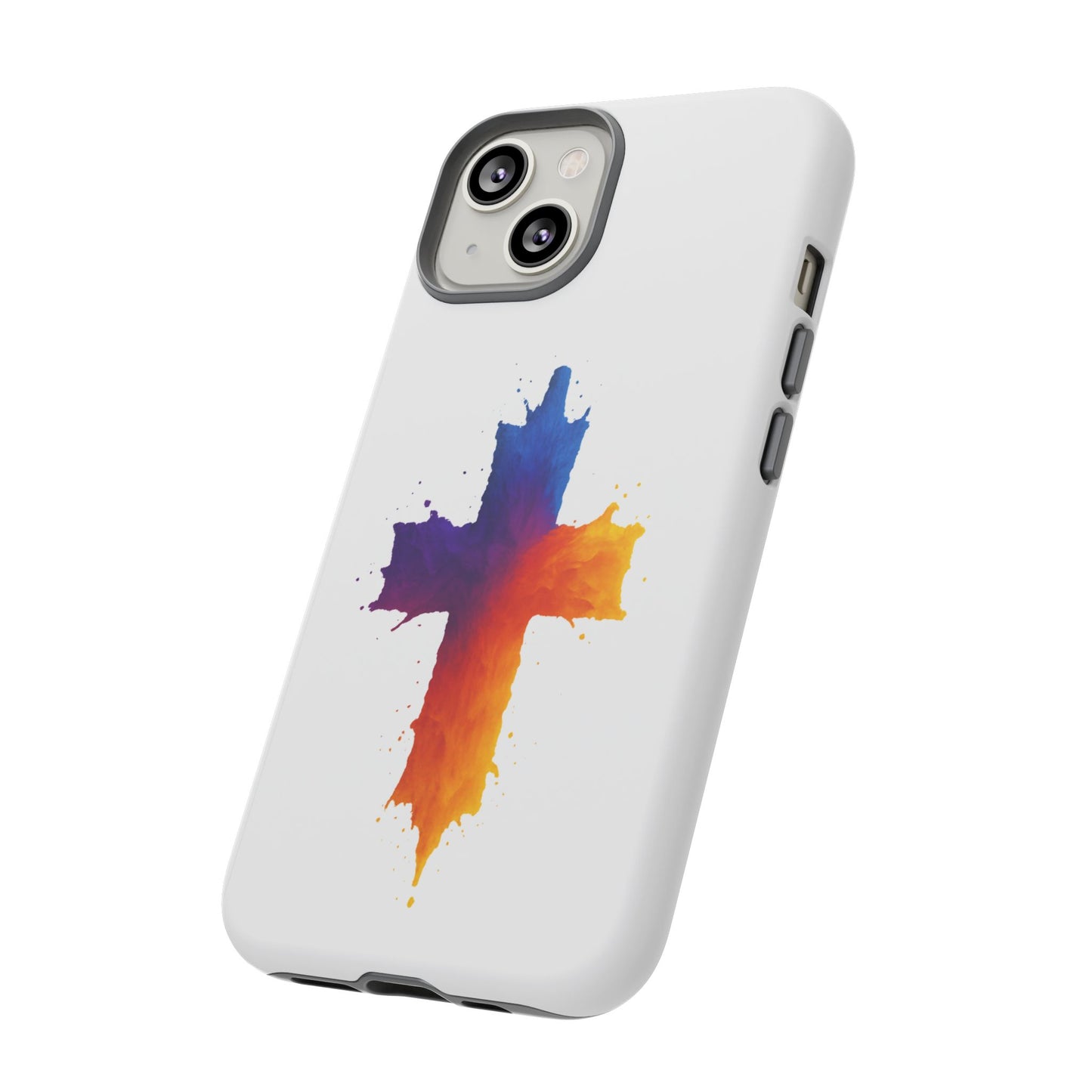 Christian iPhone Case – Watercolor Cross Phone Cover, Faith Gift for Her or Him, Inspirational iPhone Accessory