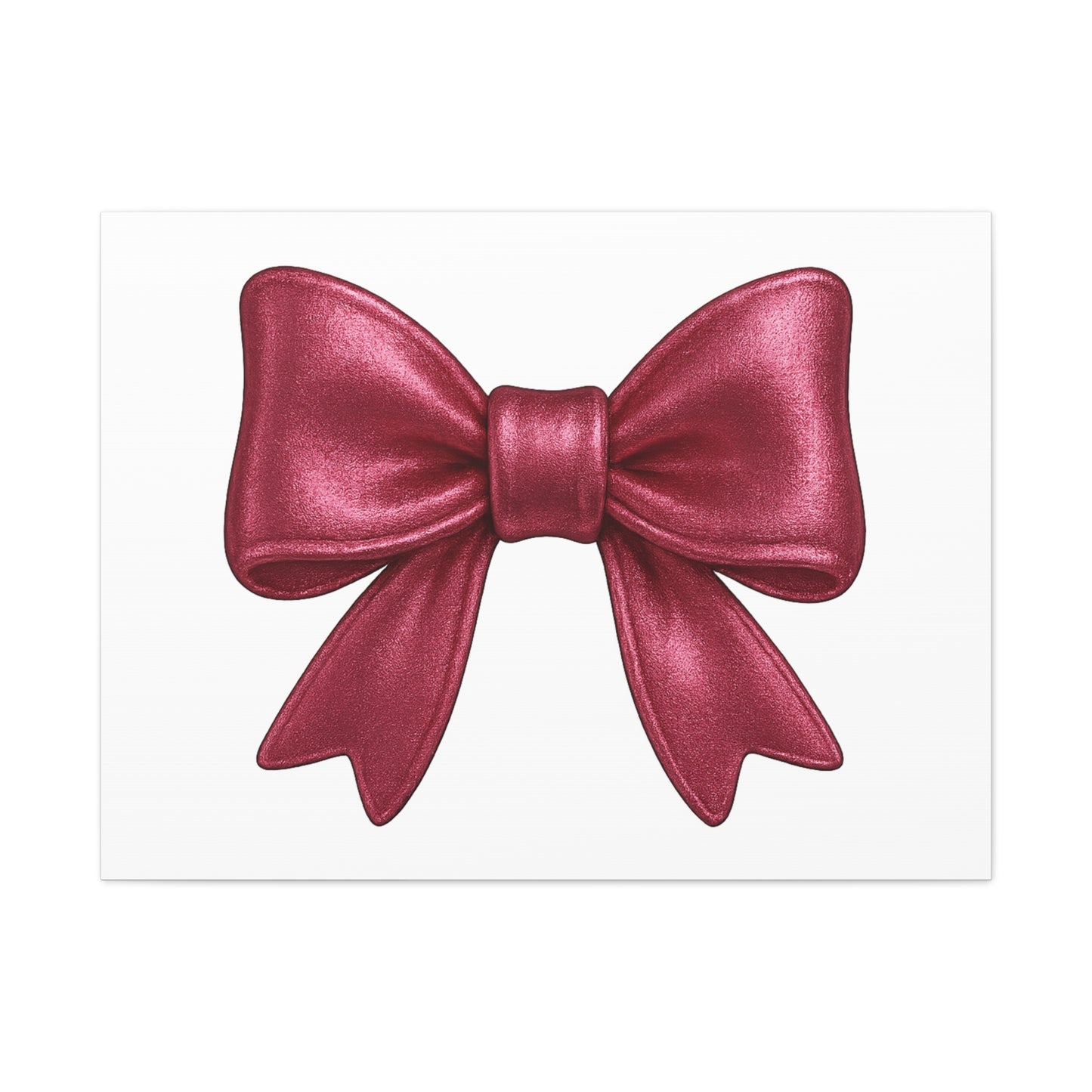 Red Bow Canvas Wall Art – Modern Christmas Decor, Gift for Her, Glam Room Wall Print, Elegant Ribbon Artwork