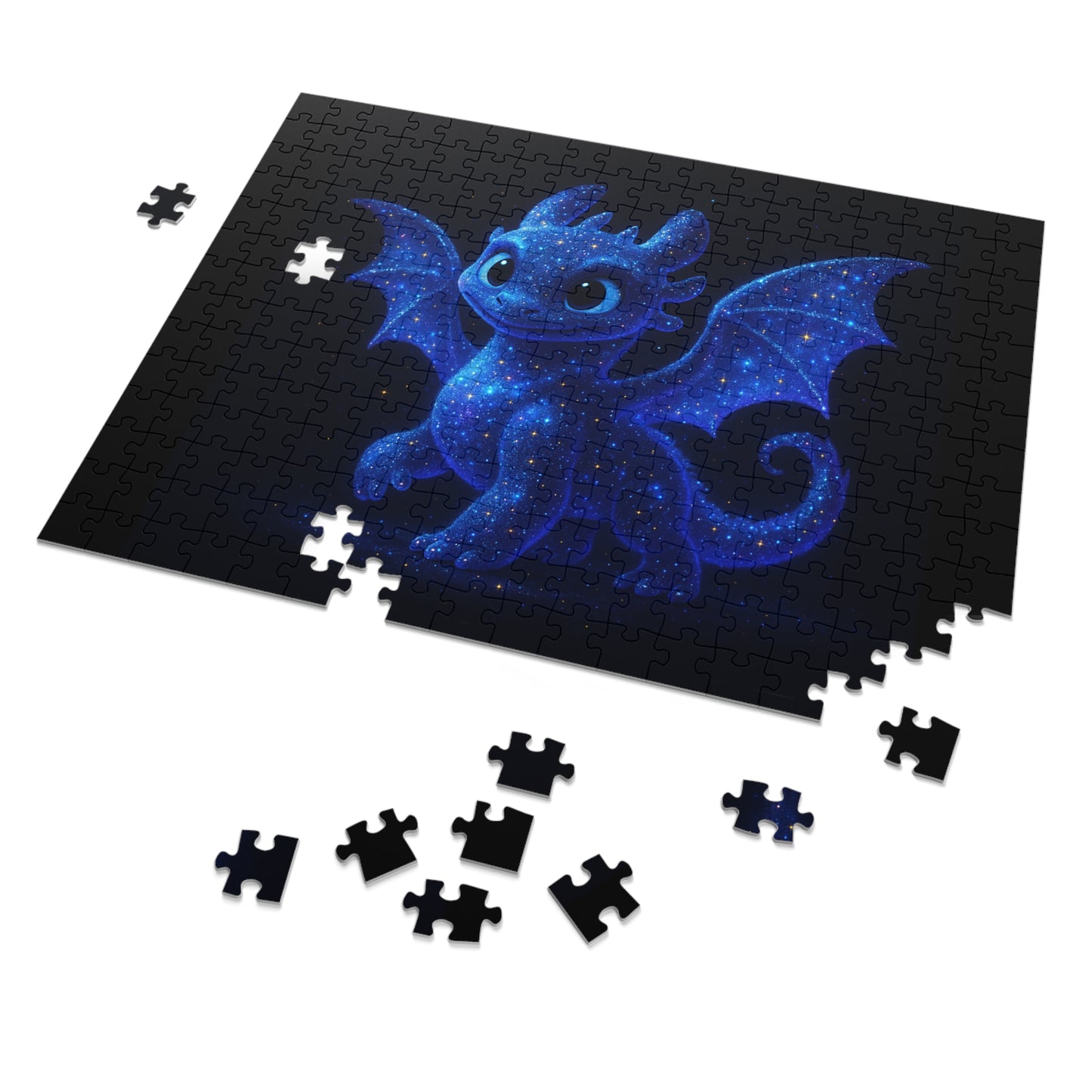 Galaxy Dragon Jigsaw Puzzle - Cute Fantasy Night Sky Puzzle Gift for Kids & Adults - Starry Sky Dragon Puzzle - Whimsical Game