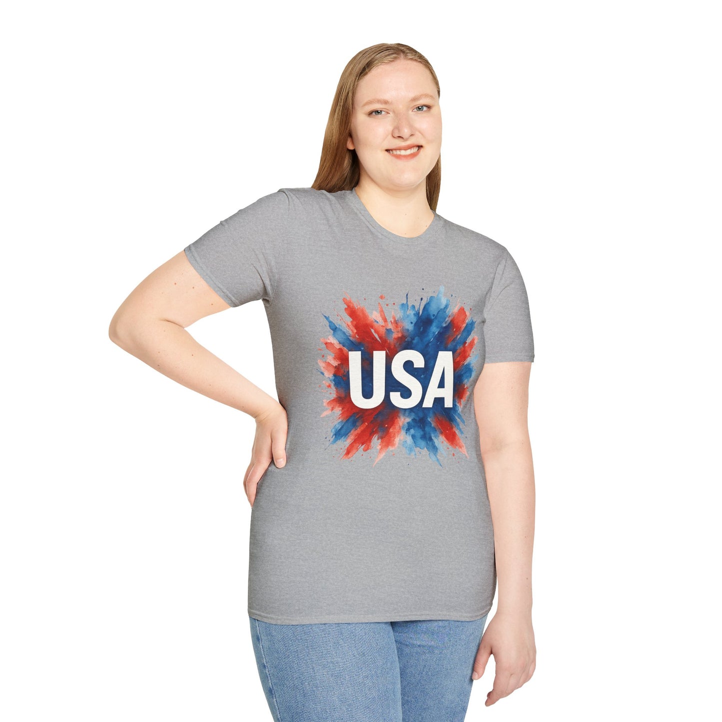 Watercolor USA T-Shirt Unisex | Red White Blue Shirt | Patriotic Graphic Tee | July 4th Shirt | Independence Day Tee | American Flag Shirt