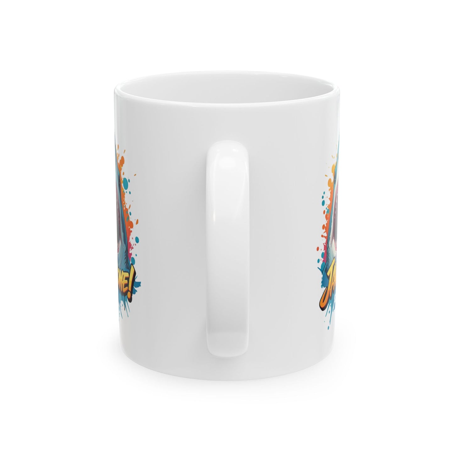 “JAWSOME!” Shark Mug | Funny Shark Coffee Mug | Punny Ocean Lover Gift | Shark Lover Cup | Bold Marine Art Mug | Unique Animal Pun Mug