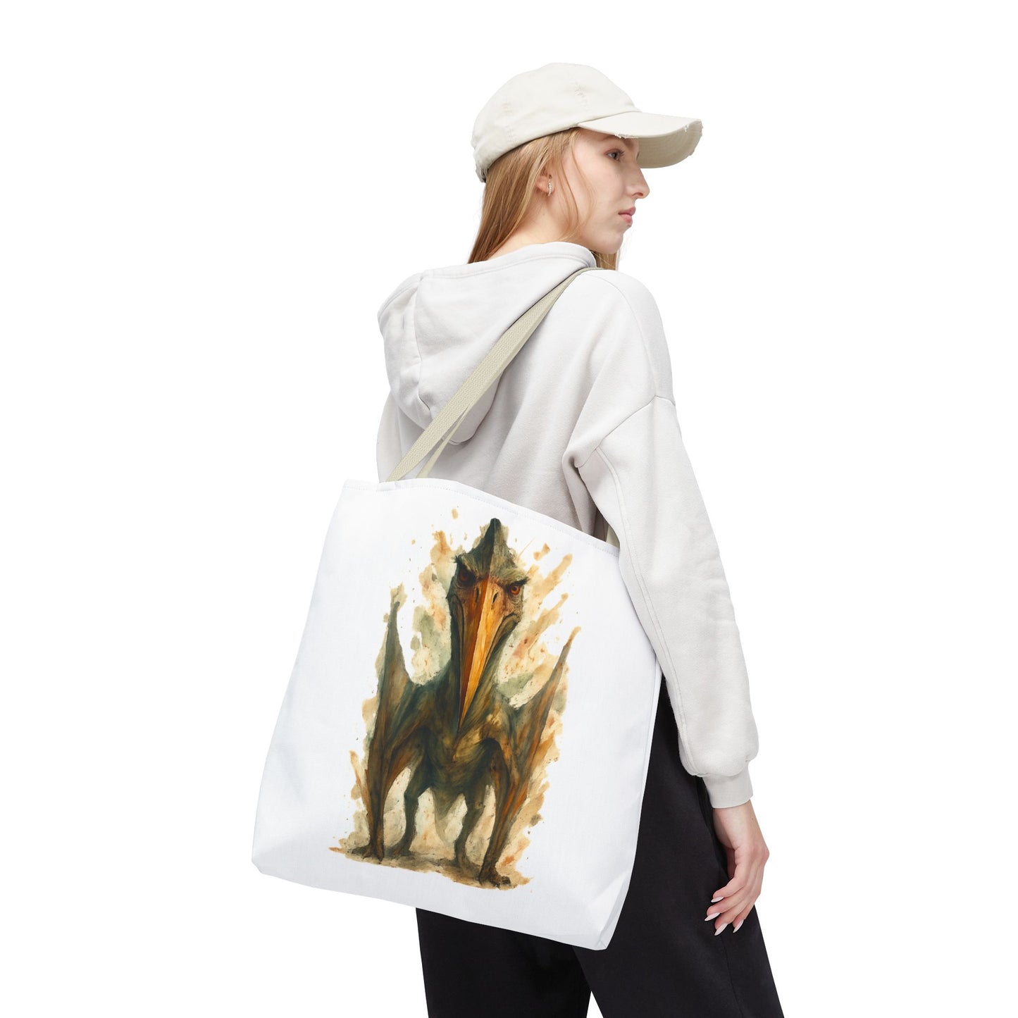 Quetzalcoatlus Tote Bag | Dinosaur Art Canvas Shopper | Prehistoric Pterosaur Gift for Dino Lovers | Eco-friendly Reusable Bag Jurassic Tote