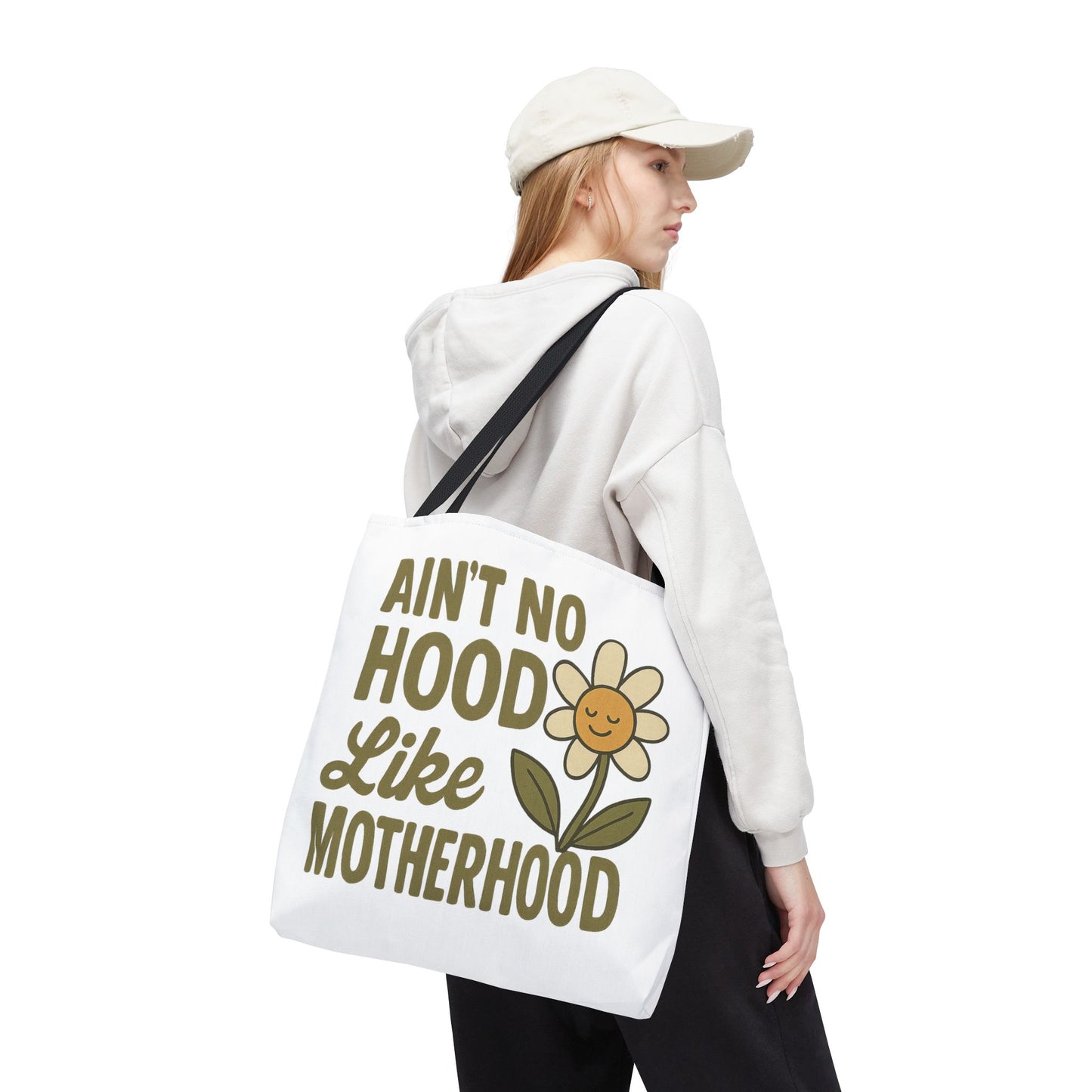 Motherhood Tote Bag with Flower Design Mother's Day Bag Tote for Mom Reusable Shopping Bag