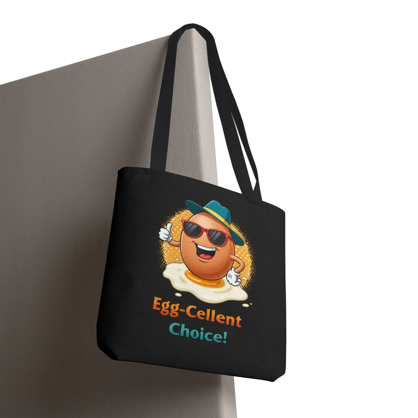 Tote Bag: Egg-Cellent Choice Thumbs Up Pun Design