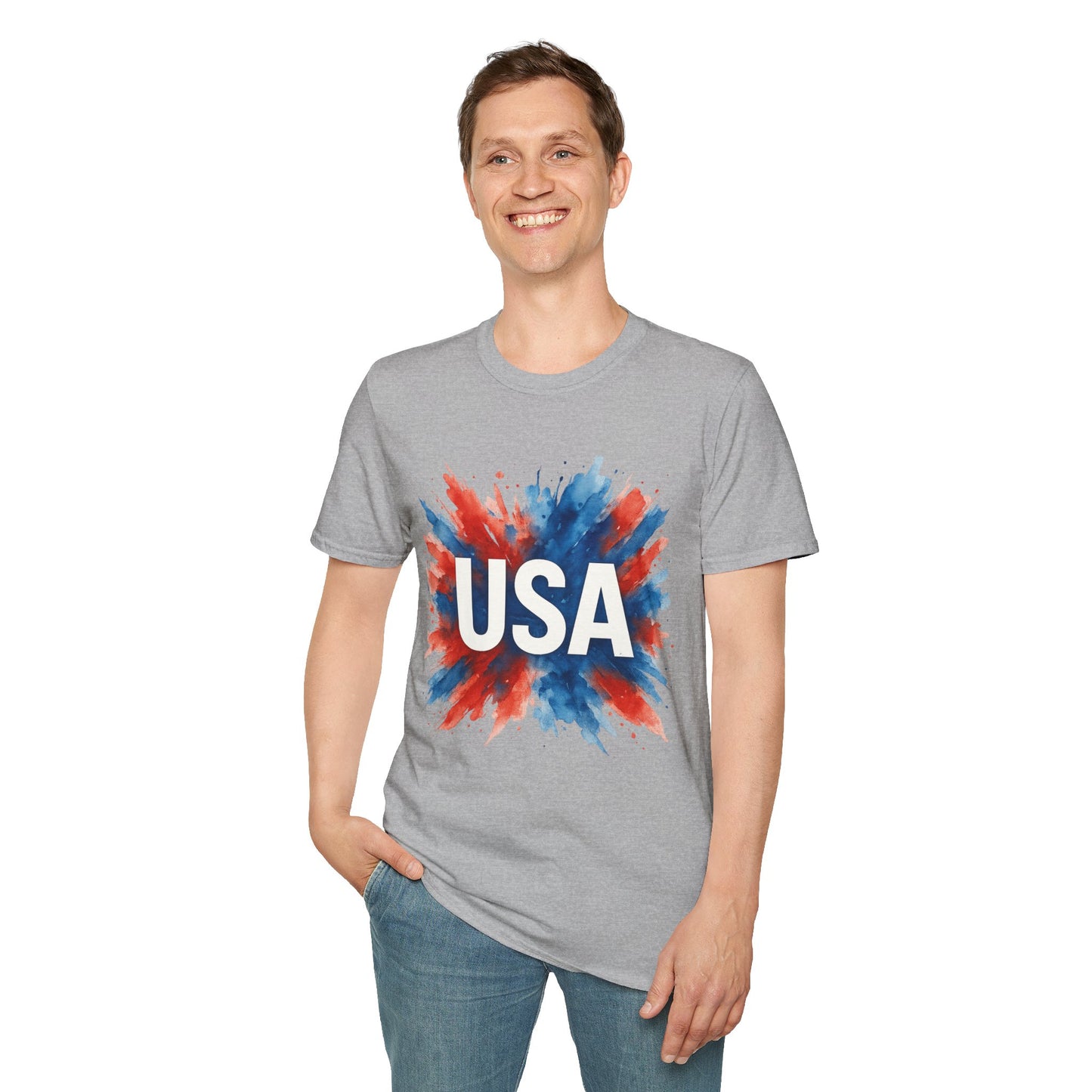 Watercolor USA T-Shirt Unisex | Red White Blue Shirt | Patriotic Graphic Tee | July 4th Shirt | Independence Day Tee | American Flag Shirt